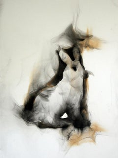 Rabbit # 10 - smoke on watercolor paper, classic and contemporary 