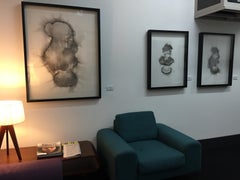 Venus E, smoke on paper, elegant custom contemporary box frame