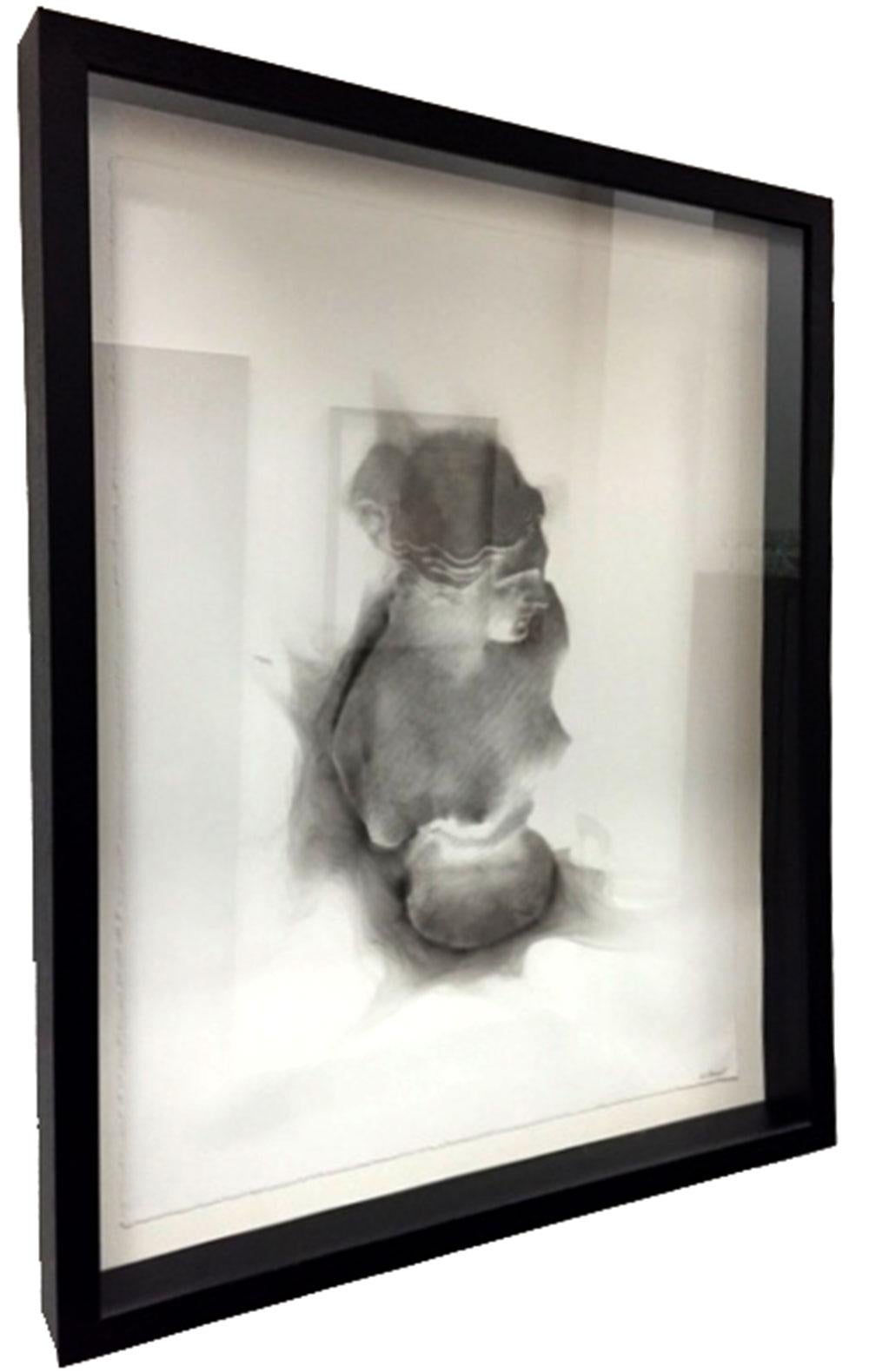 Rob Tarbell Figurative Painting - Venus May 2, Finalist at RA Summer Show 2014 smoke on paper contemporary frame