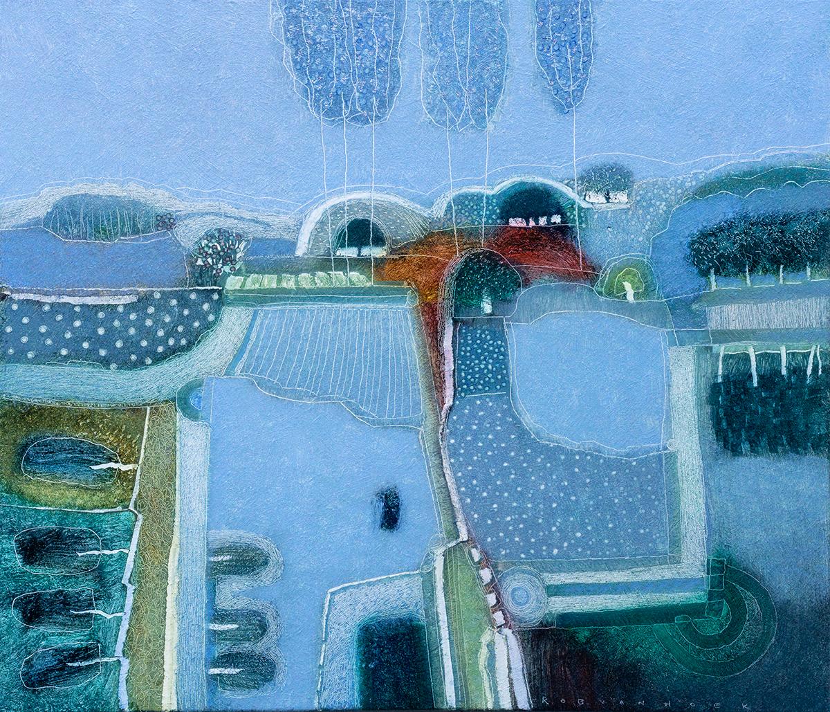 Árboles altos - Mixed Media Art Contemporáneo de Rob Van Hoek