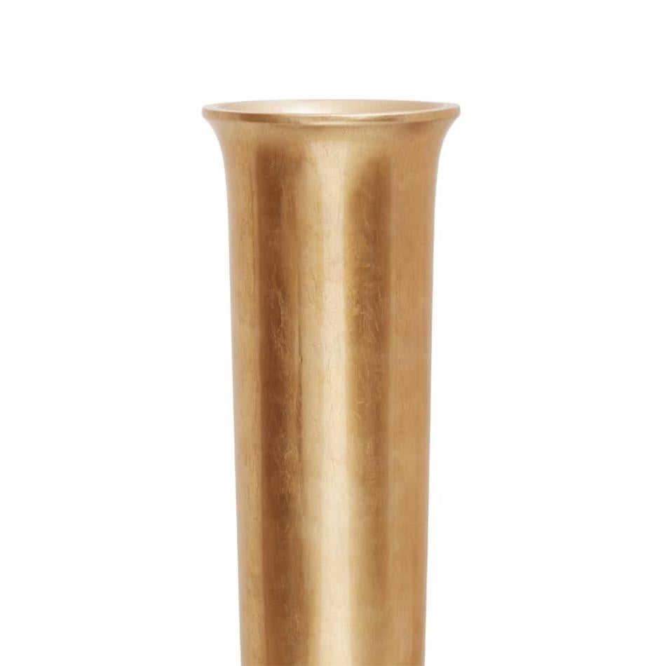 Vase Rob all in painted gold finish,
gold leaf finishes style. Vase
on square fixed base.