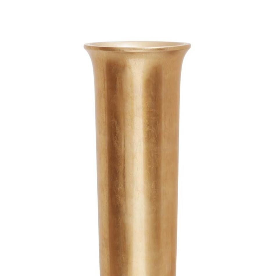 Vaso Rob tutto in finitura oro verniciato,
finiture in foglia d'oro stile. Vaso
su base fissa quadrata.