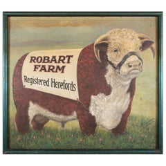 Antique "Robart Farm Registered Herefords" a Monumental Cattle Farm Trad