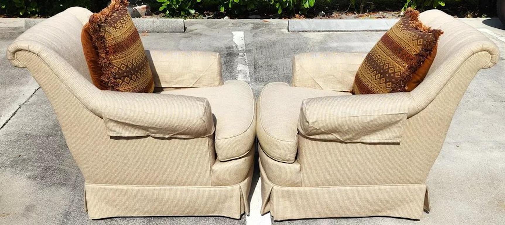 Cotone Coppia di poltrone da salotto Robb & Stucky in vendita