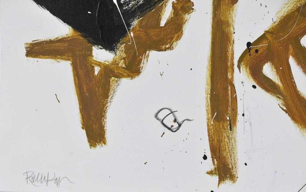 Robbie Kemper, Markings 
 Medium: Acrylic with graphite 
 Dimensions: 40 x 30 x 1.5 
  
An original abstract acrylic painting on canvas by contemporary American abstract expressionist artist Robbie Kemper (Cincinnati; 1957), titled 
