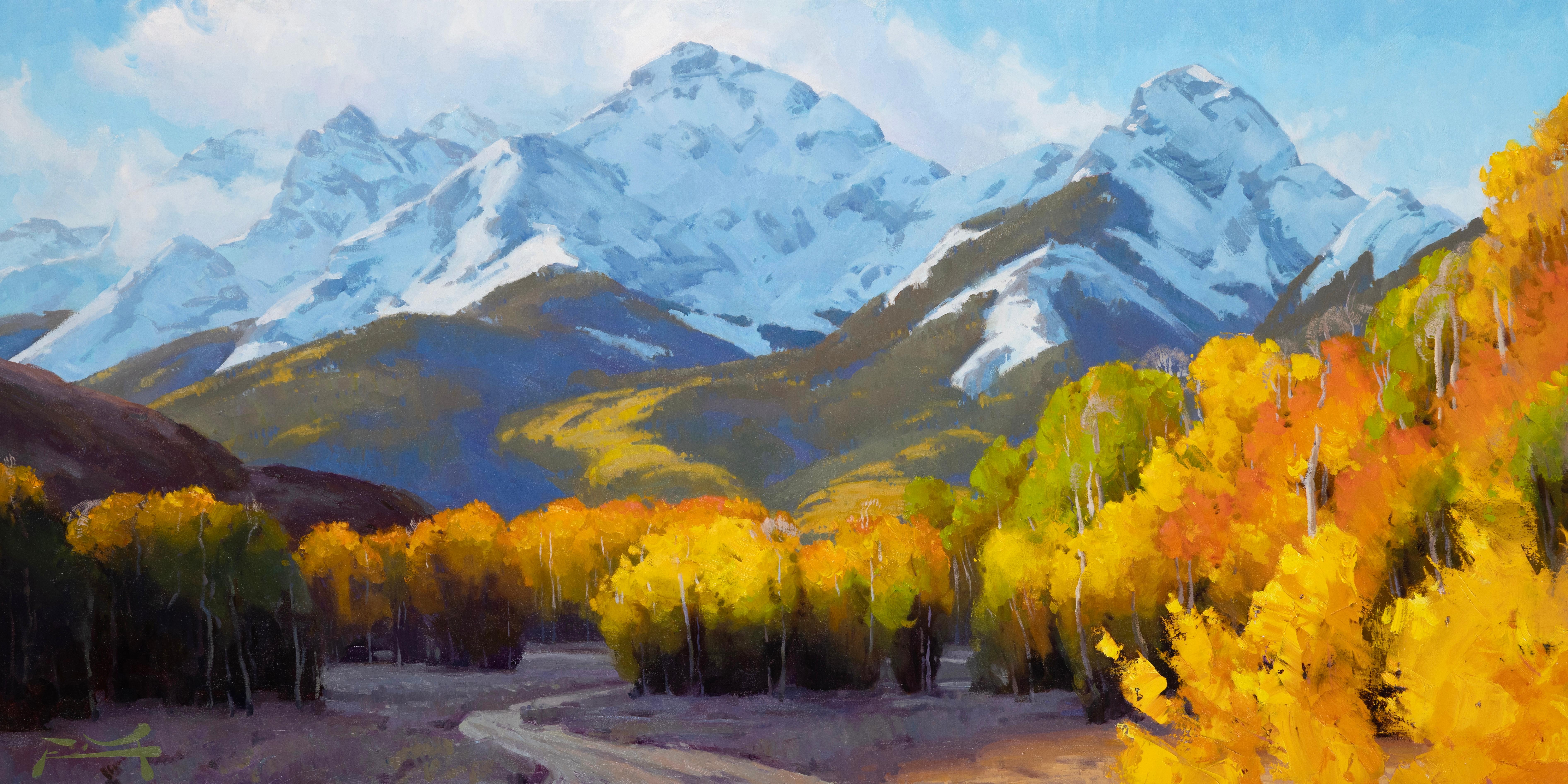Otoño en las Rocosas - Painting Impresionista de Robbie Moore