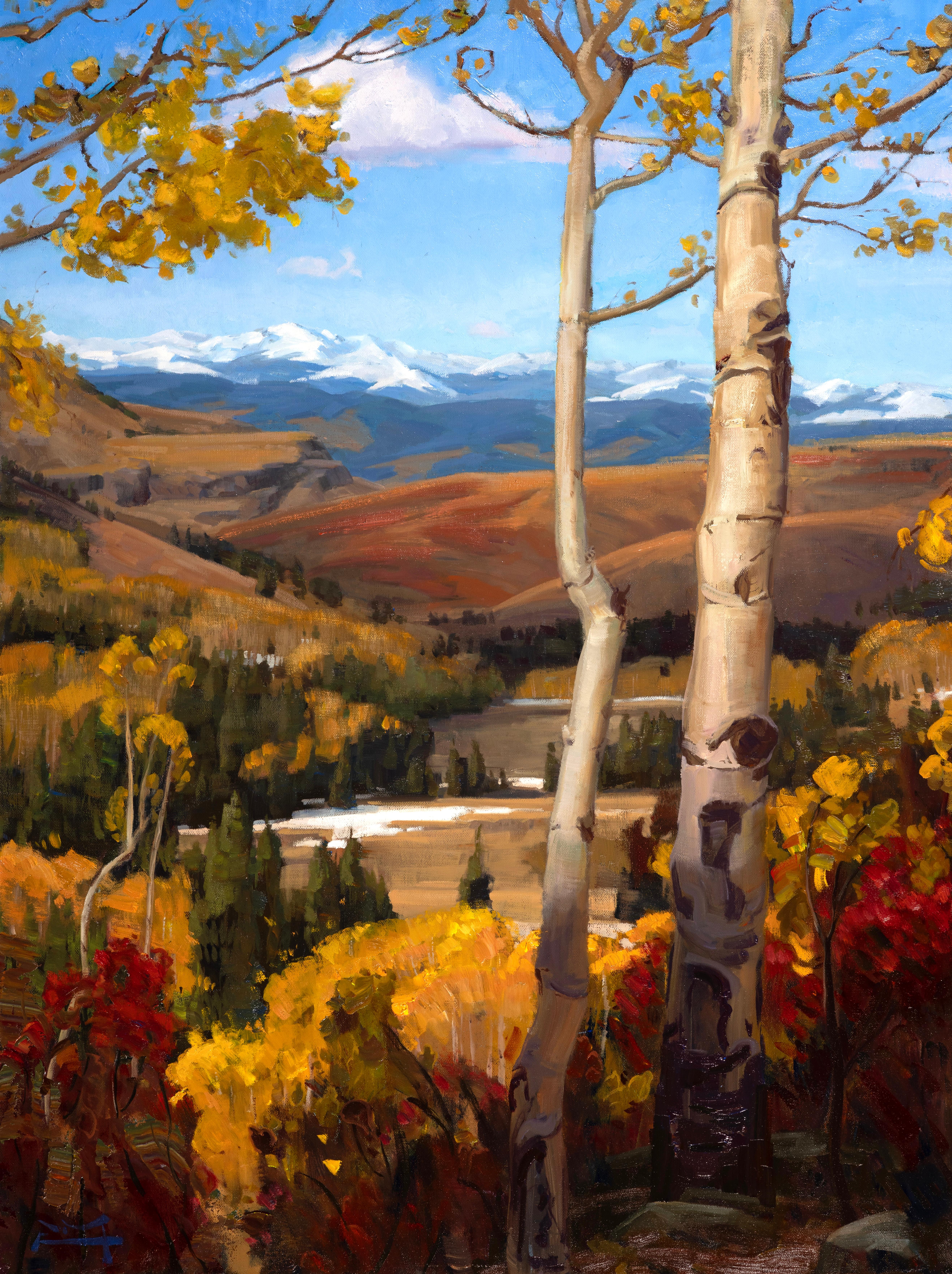 Liebe zum Herbst (Impressionismus), Painting, von Robbie Moore