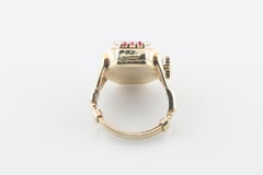 Robbin 17 Jewels Ring Watch with Ruby Accents in 14 Karat Yellow Gold