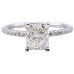Robbins Bros FOREVERMARK Radiant Diamond Engagement Ring 1.45 Carat
