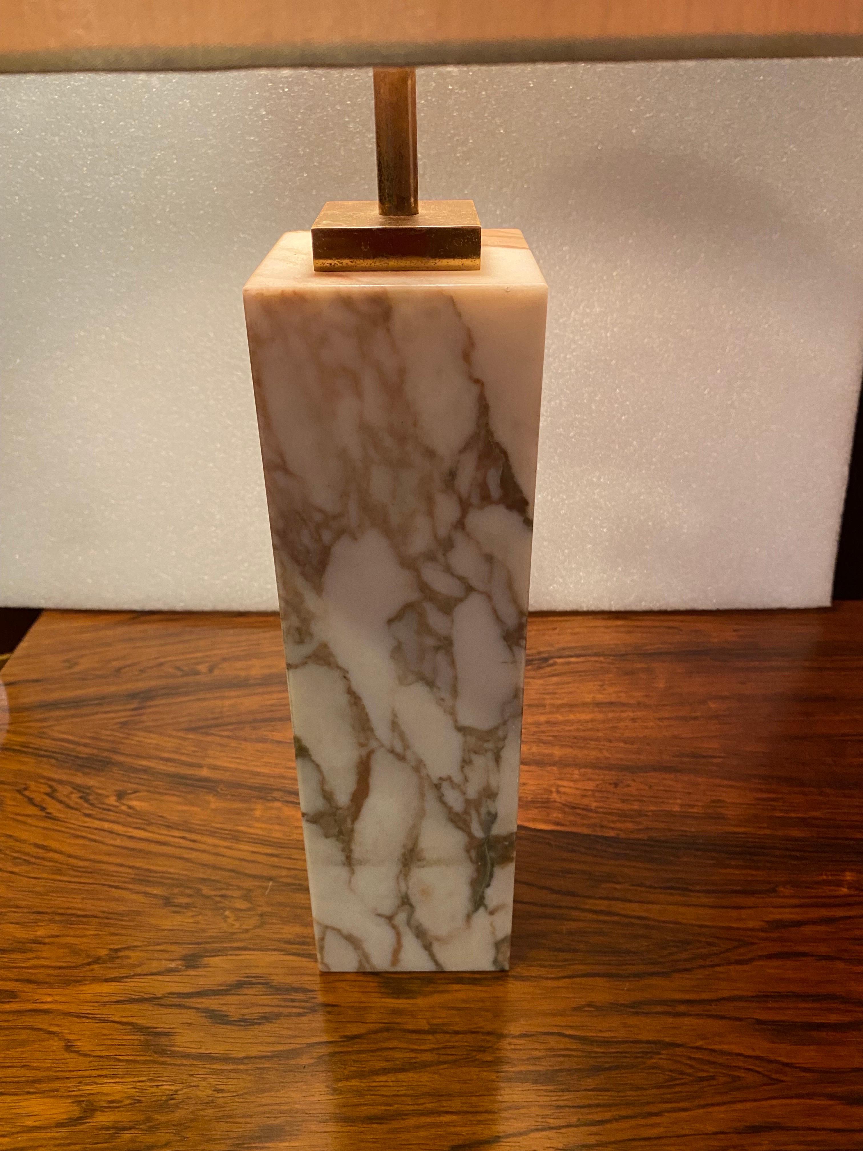 TH Robbsjohn-Gibbings Marble Table Lamp for Hansen Lighting.  Marble base is 12
