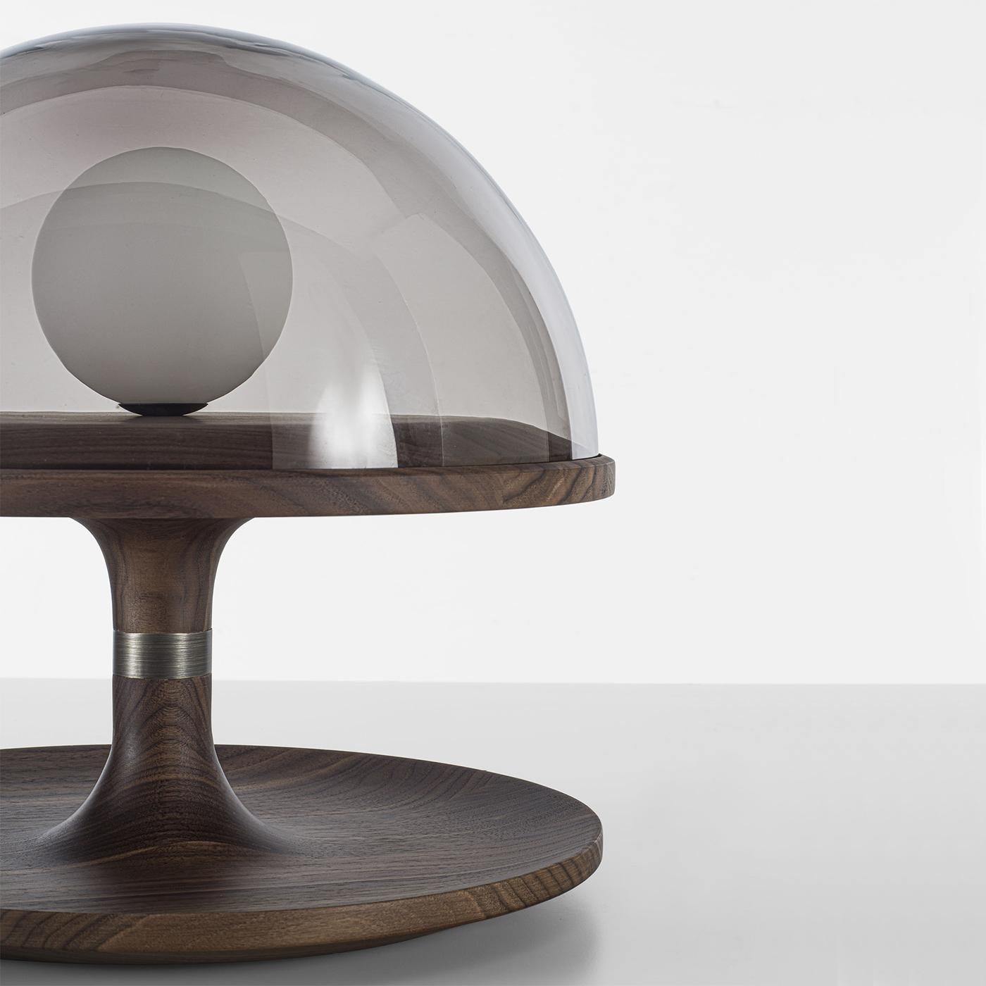 Verre Lampe à poser Robby en noyer en vente