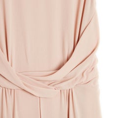 Robe Maxi Couture FR38 Pink Nude Silk Crepe Vestal Maxi Dress UK10 US8
