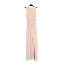 Robe Maxi Couture FR38 Rosa Nude Seda Crepe Vestal Maxi Vestido UK10 US8