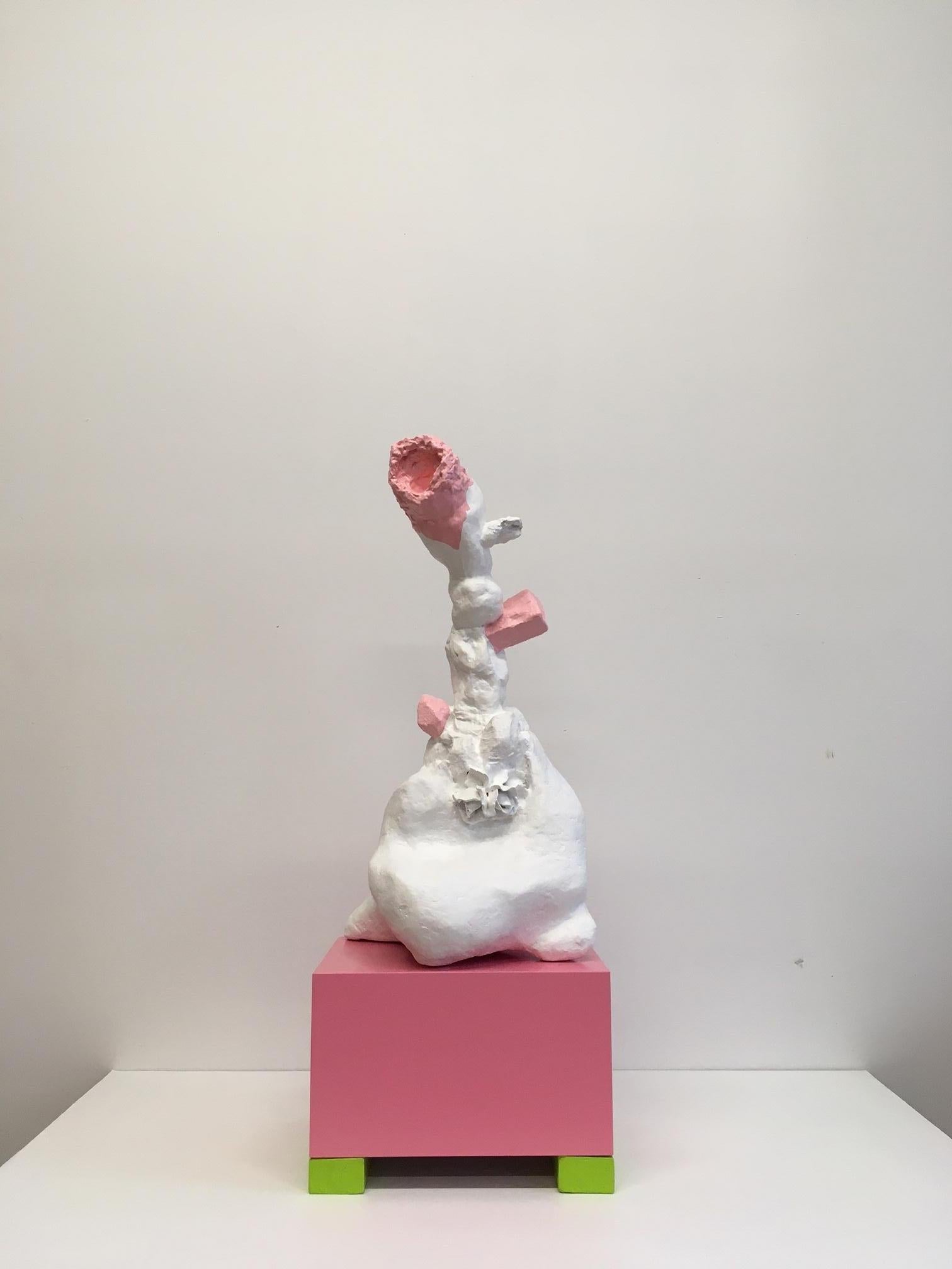 Contemporary Conceptual Ceramic Sculpture Pink Green Female Artist Unique Object