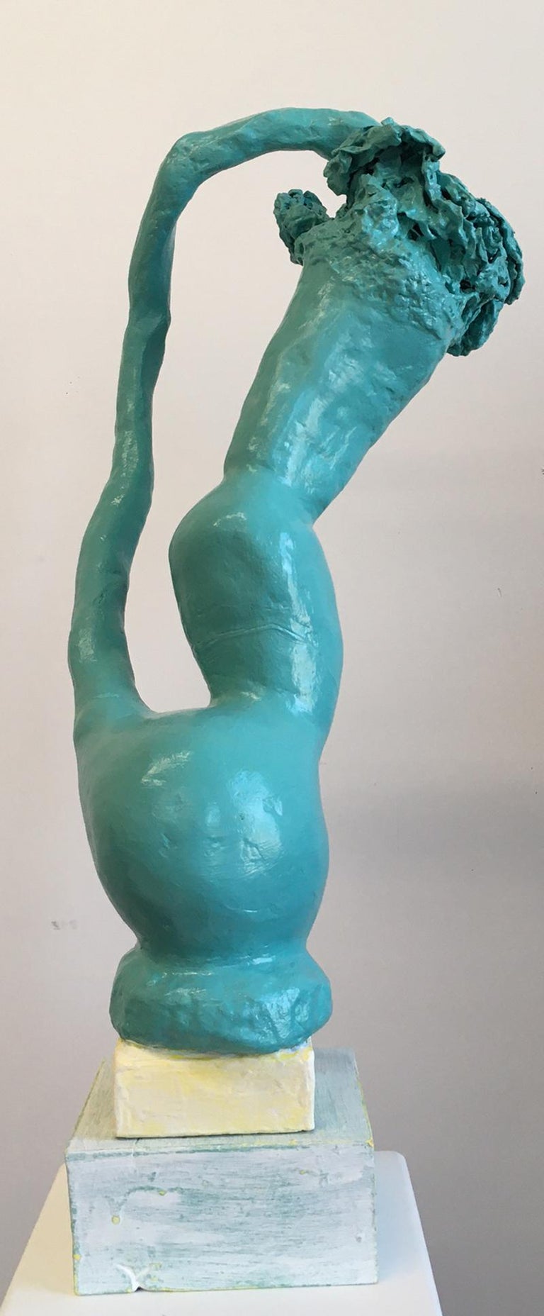 Contemporary Conceptual Ceramic Sculpture Turquoise Female Artist Unique Object - Gray Abstract Sculpture by Roberley Bell