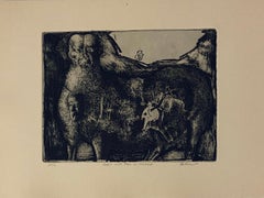 Beast With Tree In Stomach, American Modernist Abstract Etching