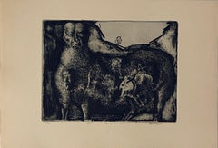 Beast With Tree In Stomach, American Modernist Abstract Etching