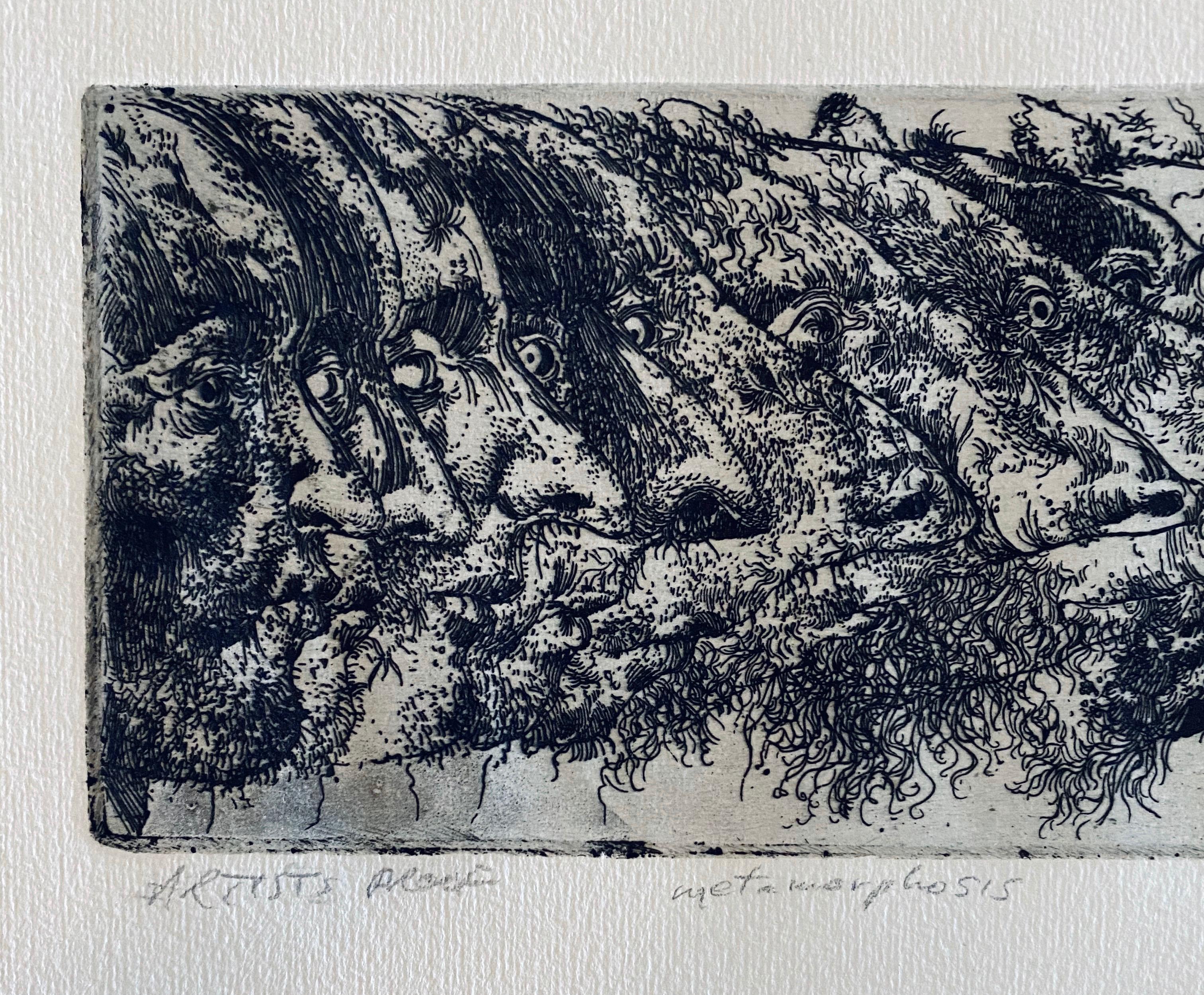 Metamorfosis, Grabado Abstracto Modernista Americano - Print moderno estadounidense de Robert A. Birmelin