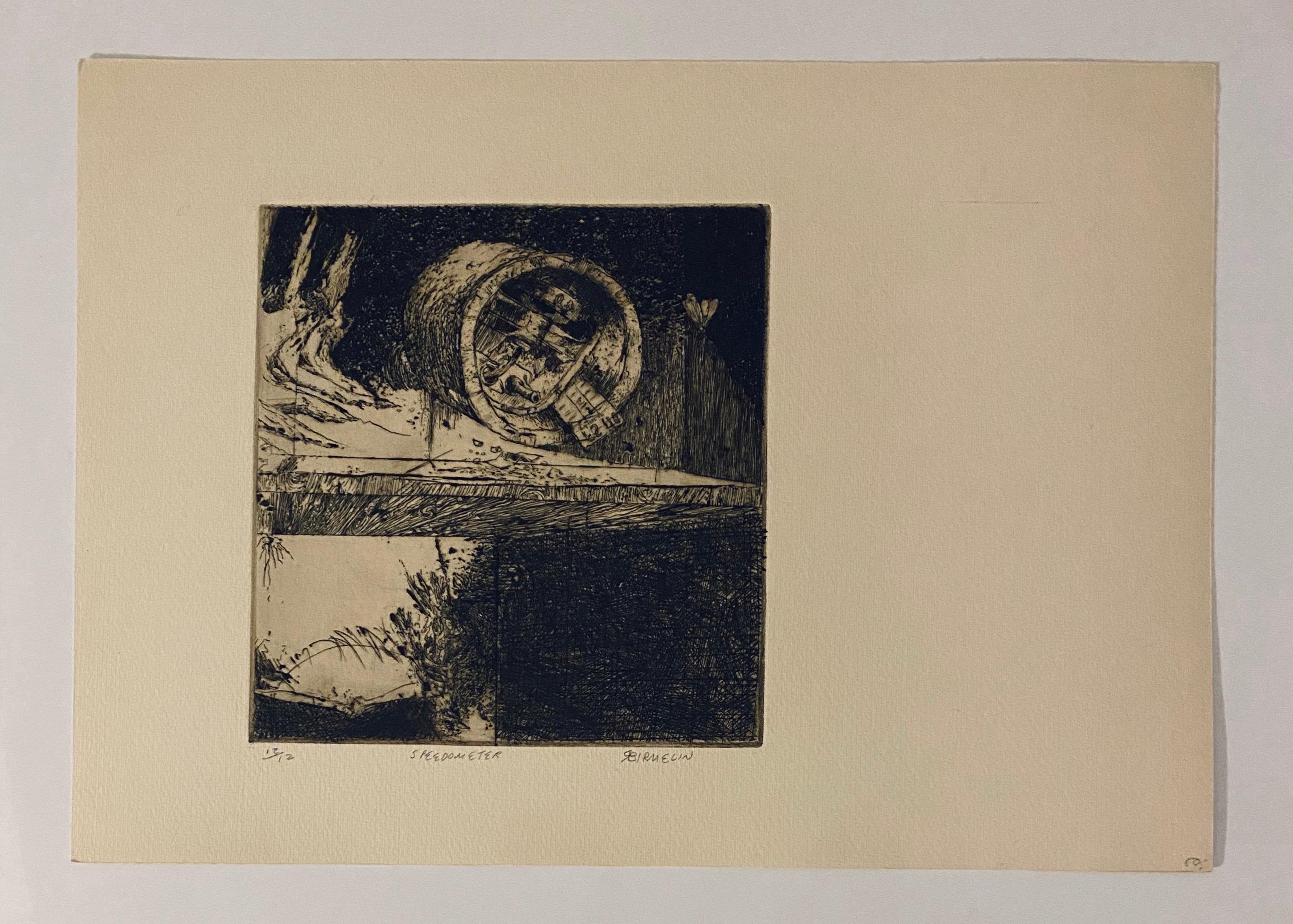 Speedometer, American Modernist Abstract Etching For Sale 2