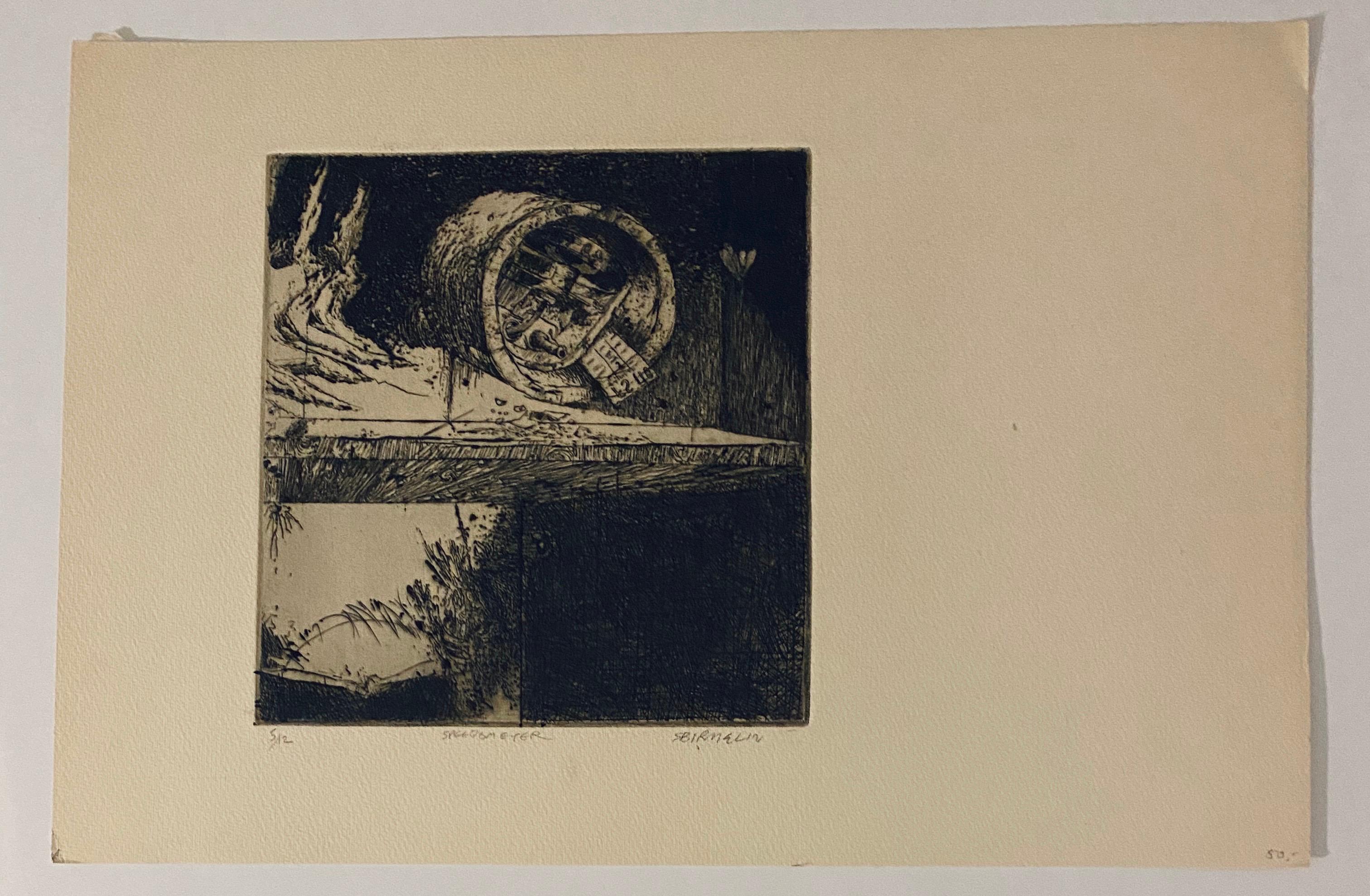 Speedometer, American Modernist Abstract Etching For Sale 2