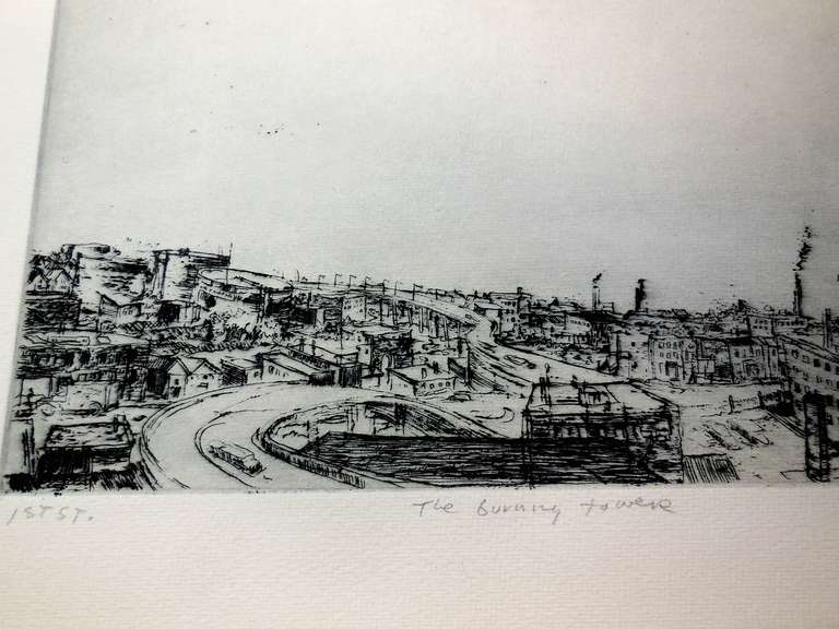 La Tour Ardente - Gris Landscape Print par Robert A. Birmelin