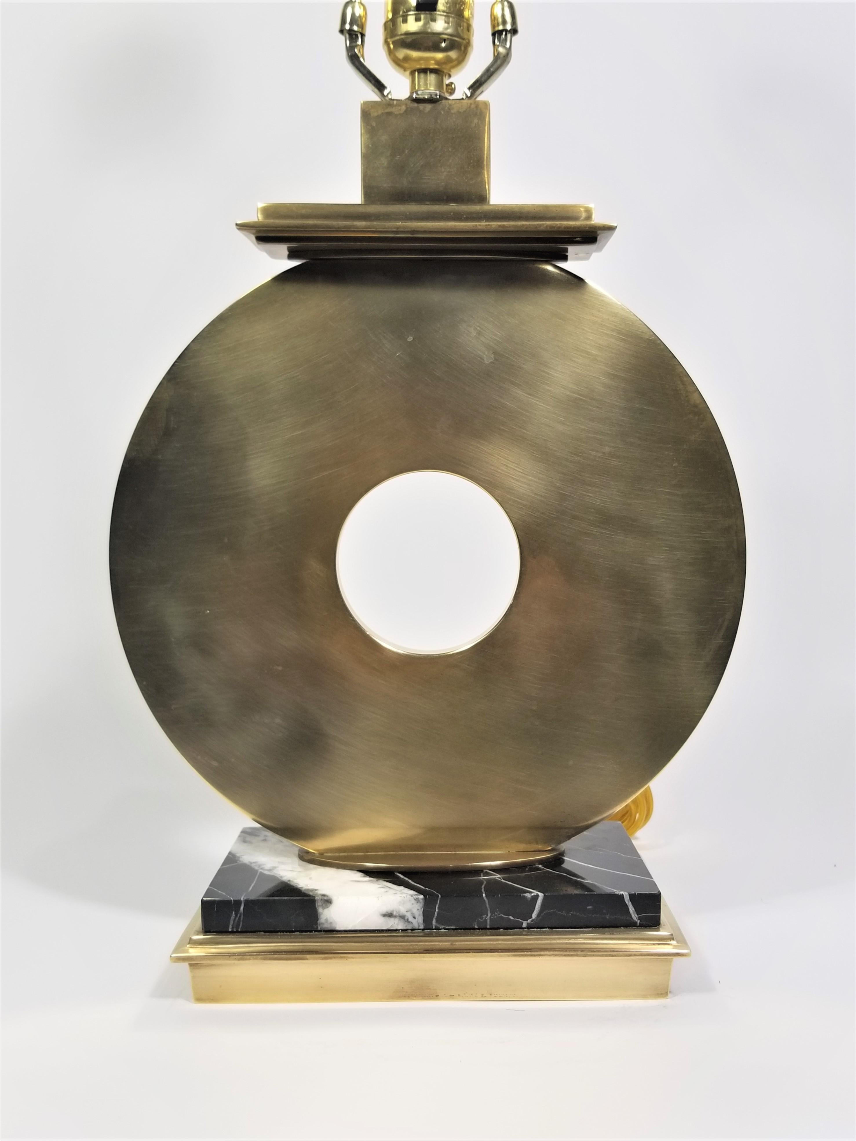 Robert Abbey Brass and Marble Table Lamp 8