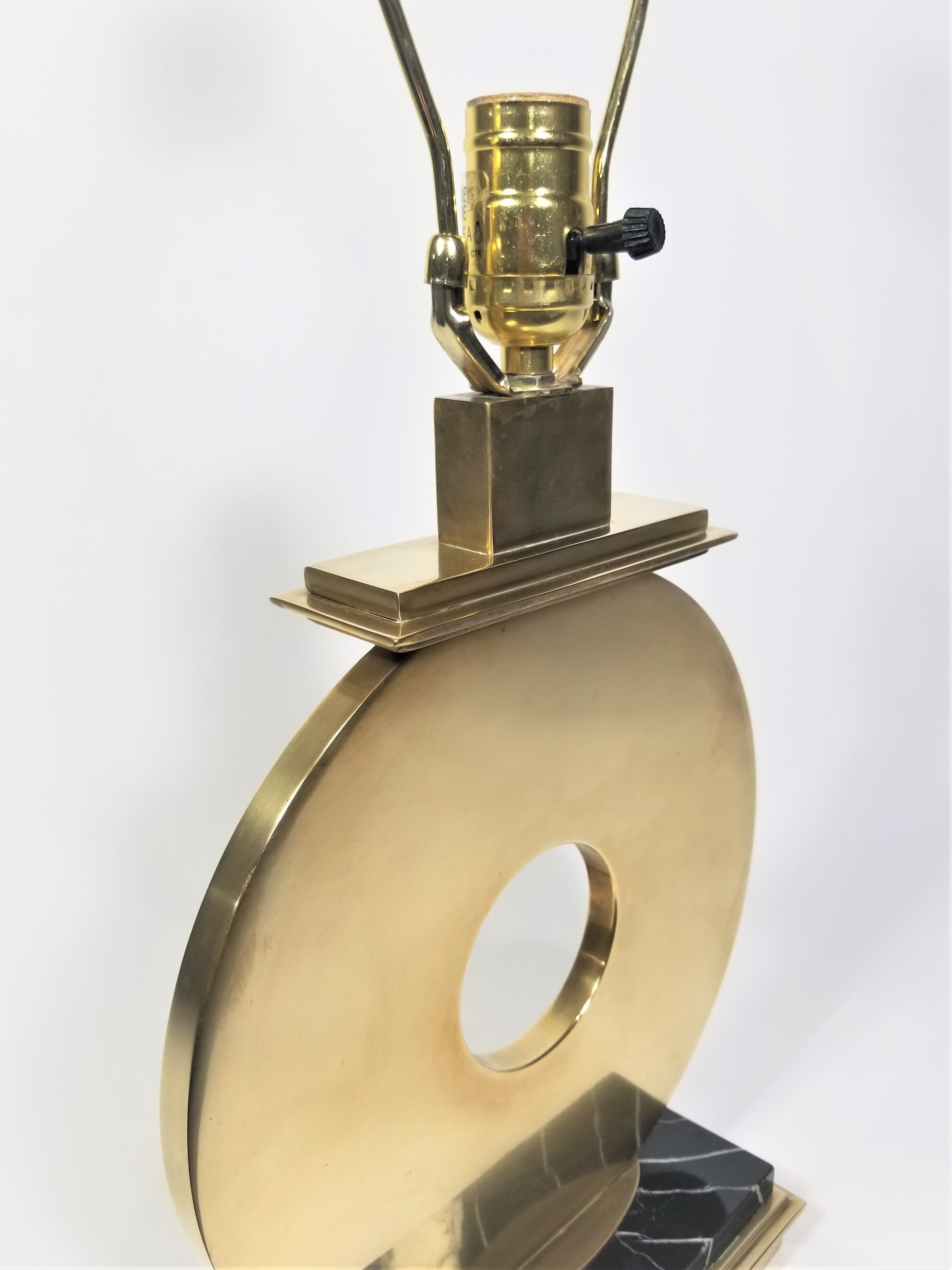 Robert Abbey Brass and Marble Table Lamp 11
