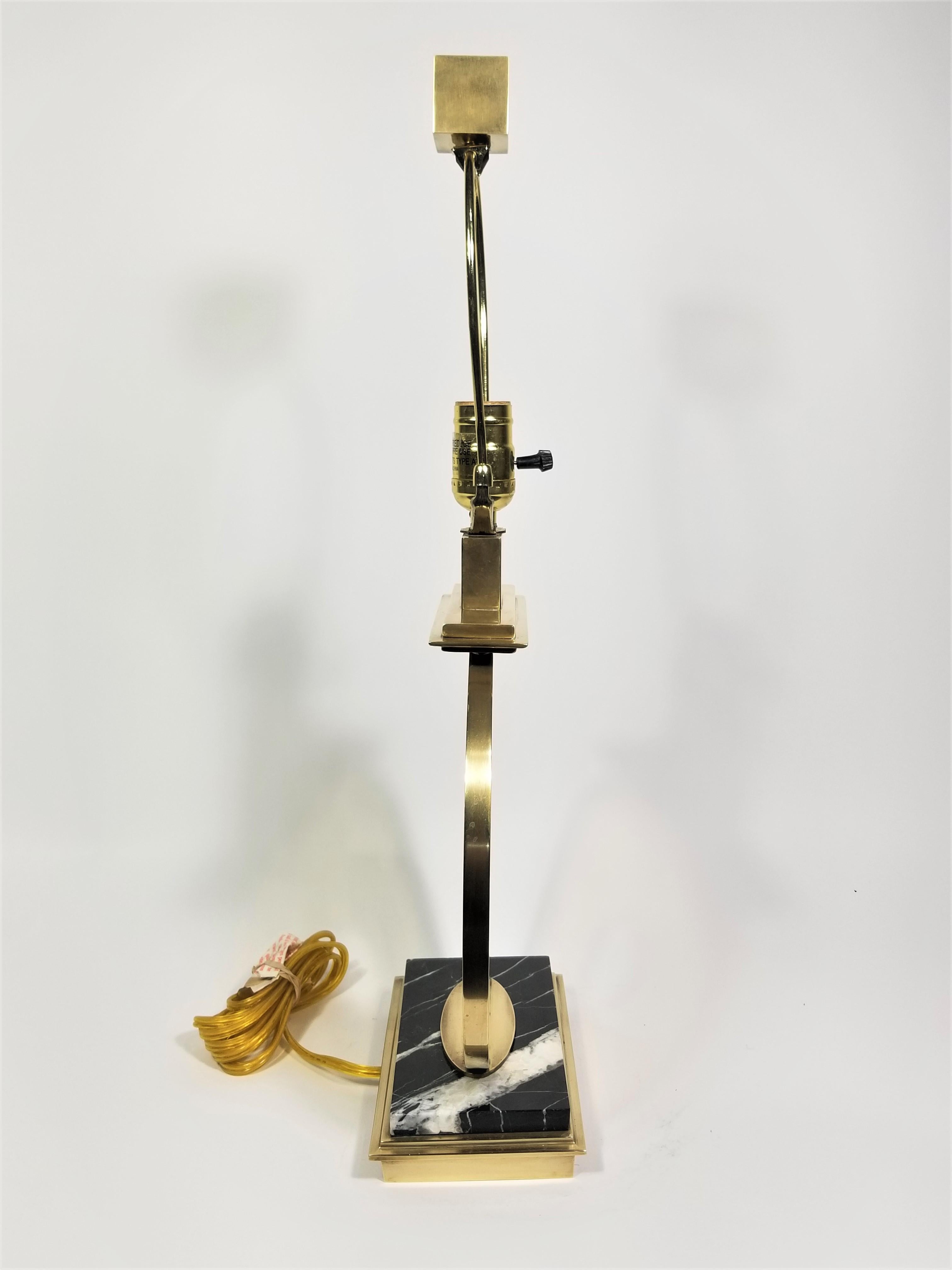 Robert Abbey Brass and Marble Table Lamp 1