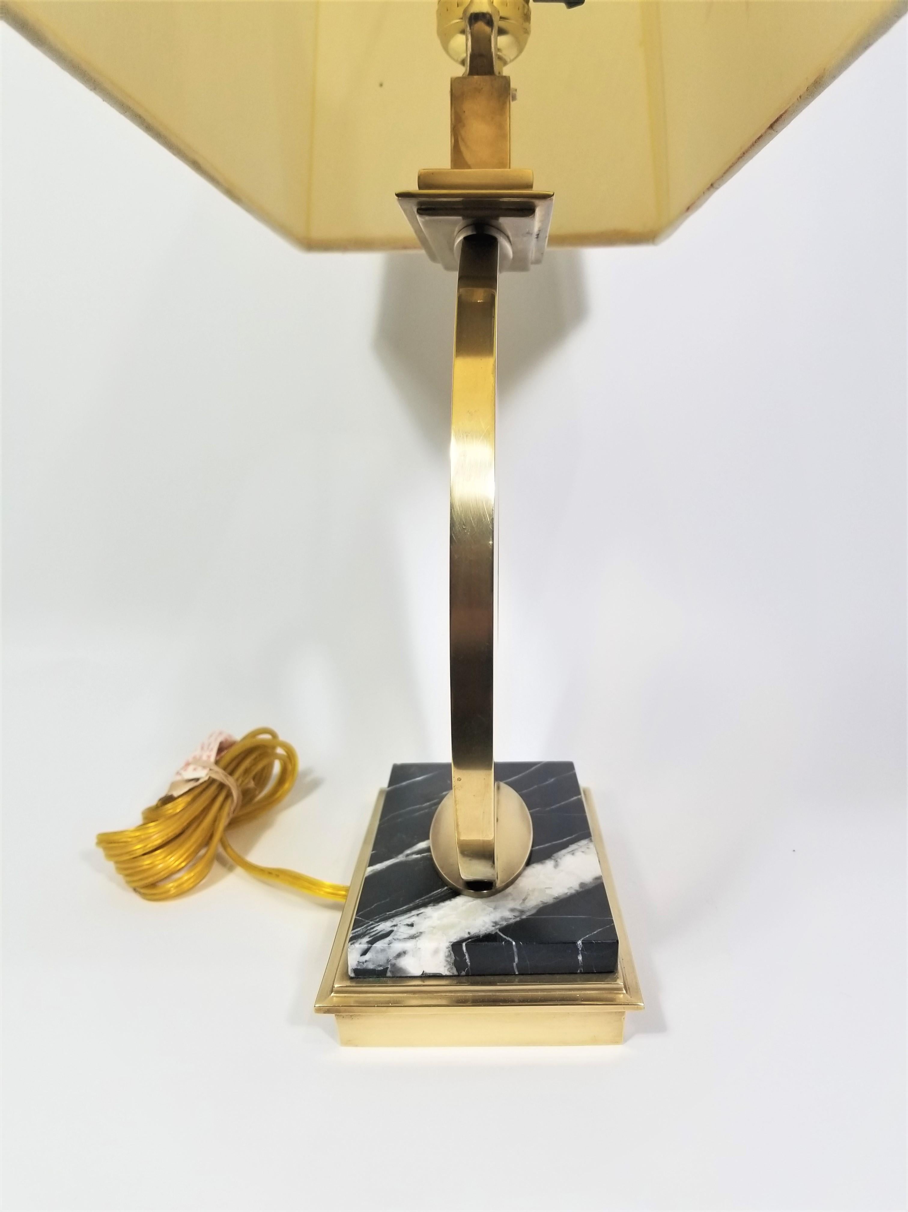 Robert Abbey Brass and Marble Table Lamp 3