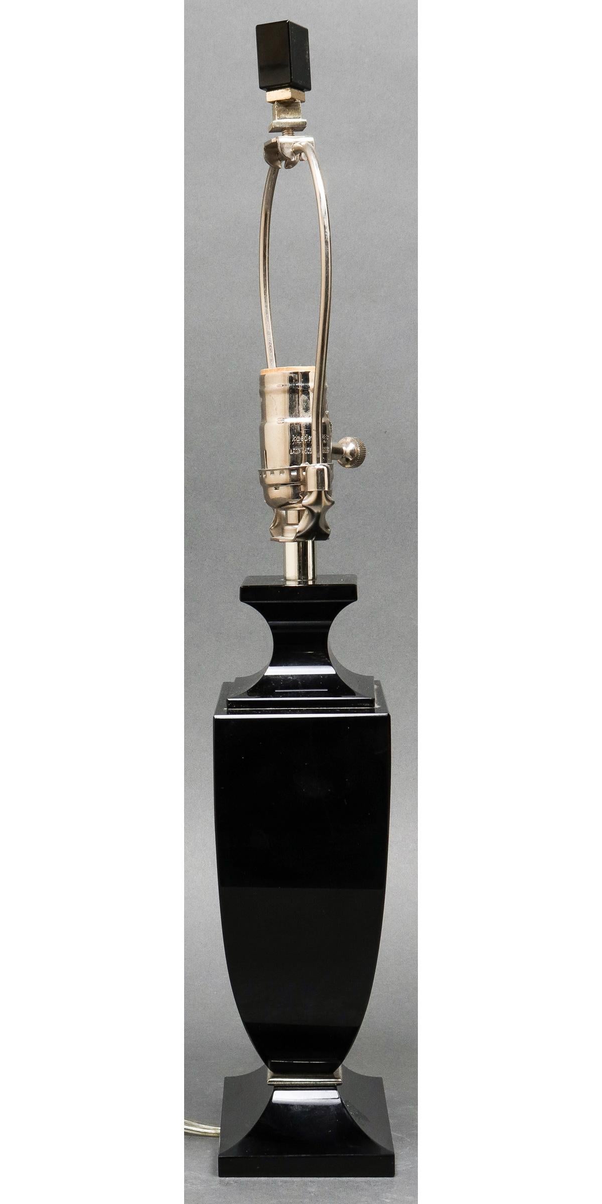 North American Robert Abbey Modern Black Glass Table Lamp