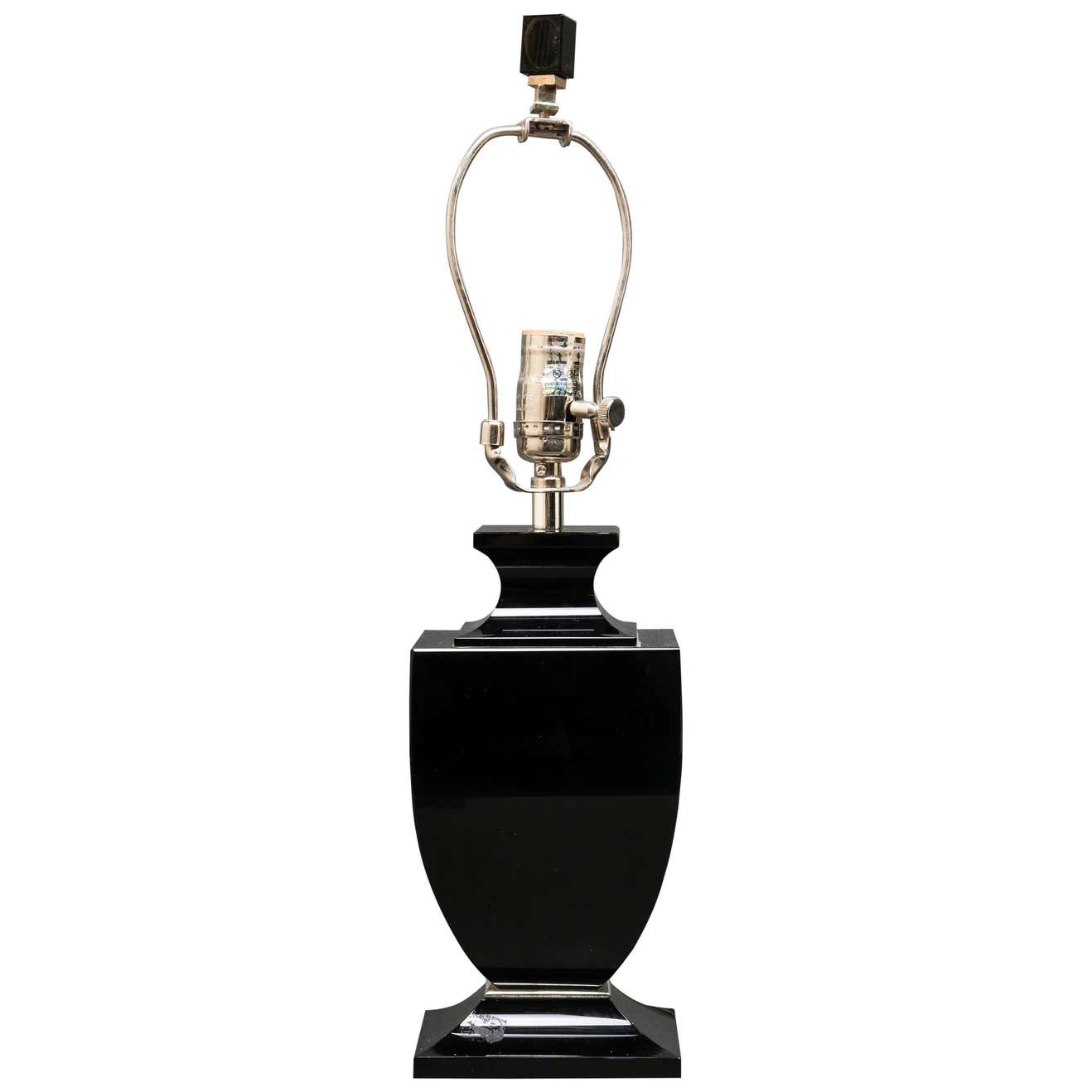 Robert Abbey Modern Black Glass Table Lamp at 1stDibs