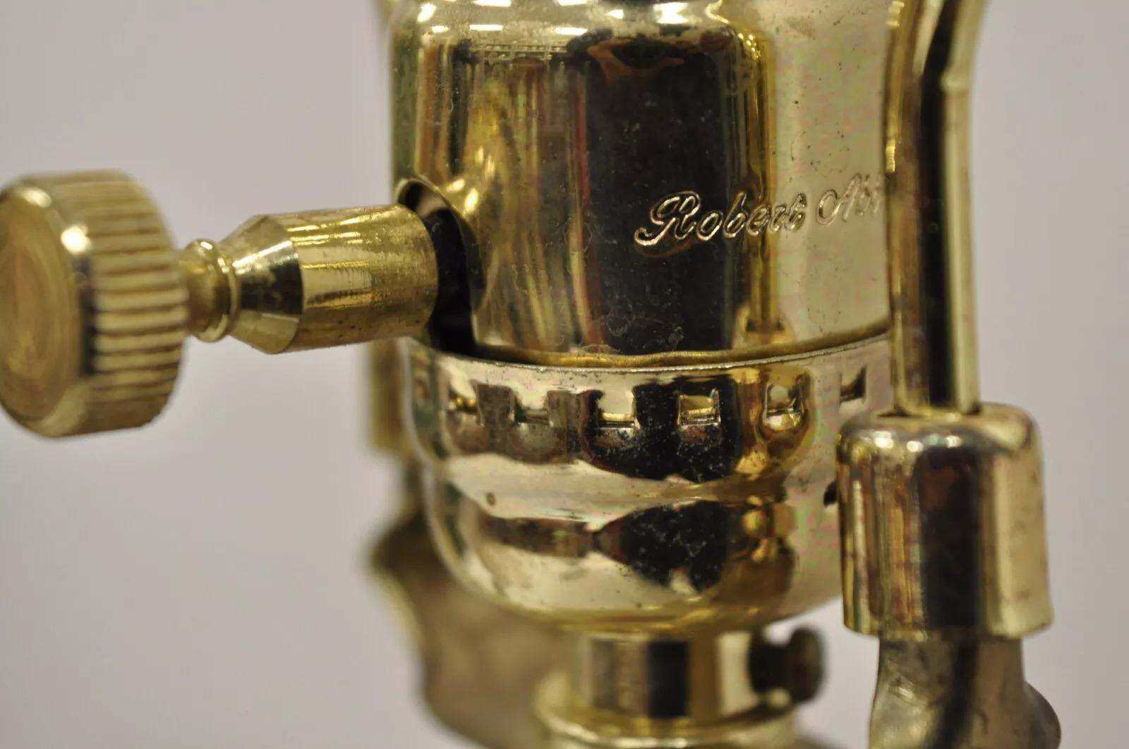 Vetro Robert Abbey Lampada da tavolo moderna in vetro oblungo con design a macchie d'oro - una coppia in vendita