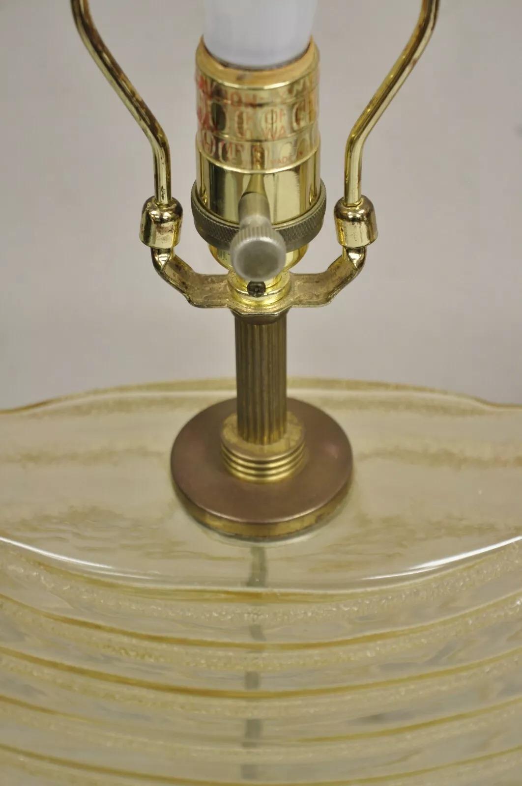 Robert Abbey Lampada da tavolo moderna in vetro oblungo con design a macchie d'oro - una coppia in vendita 1