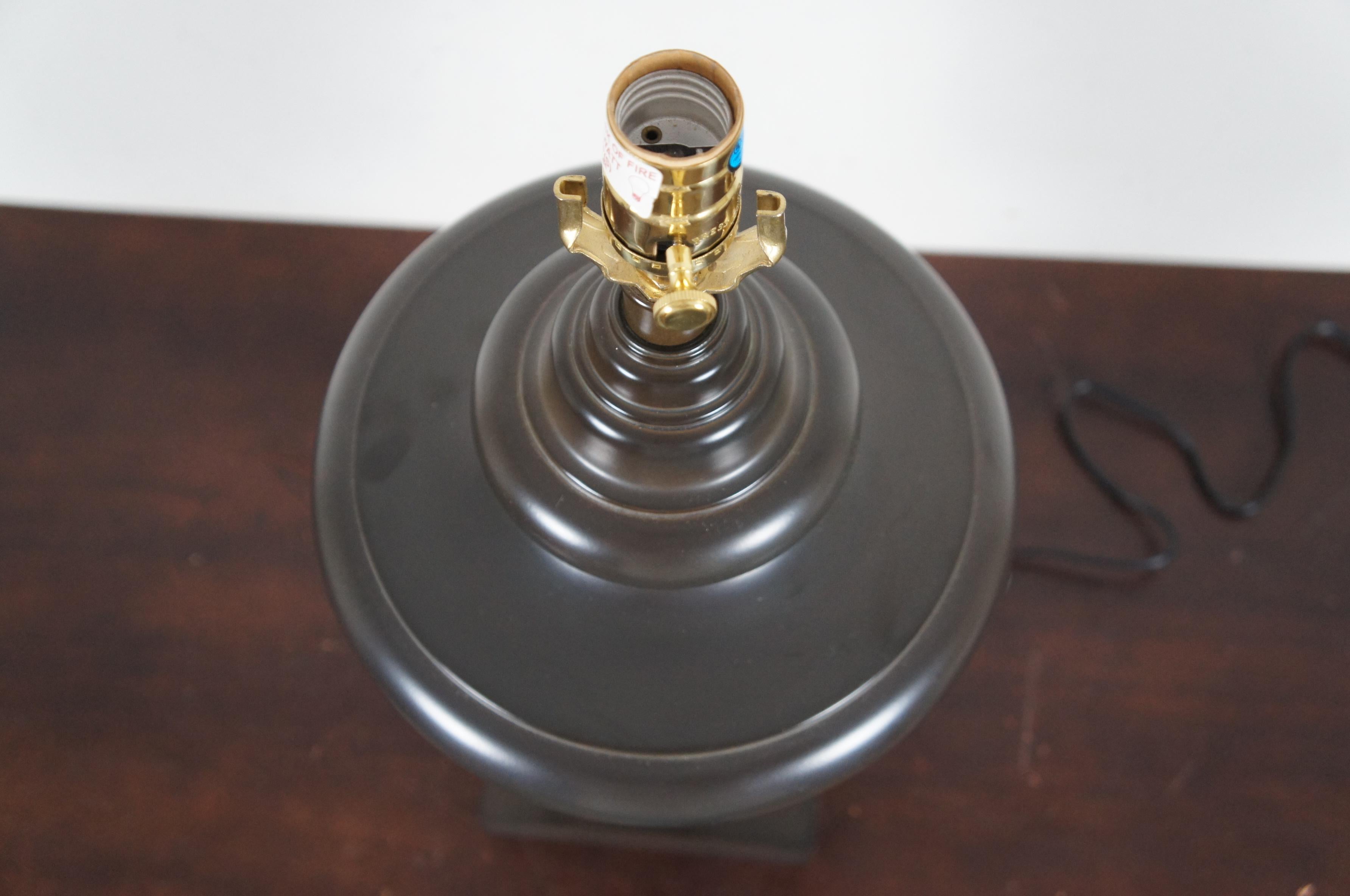 Robert Abbey Templeton Bronze Trophy Urn Table Lamp Empire Shade Light For Sale 2