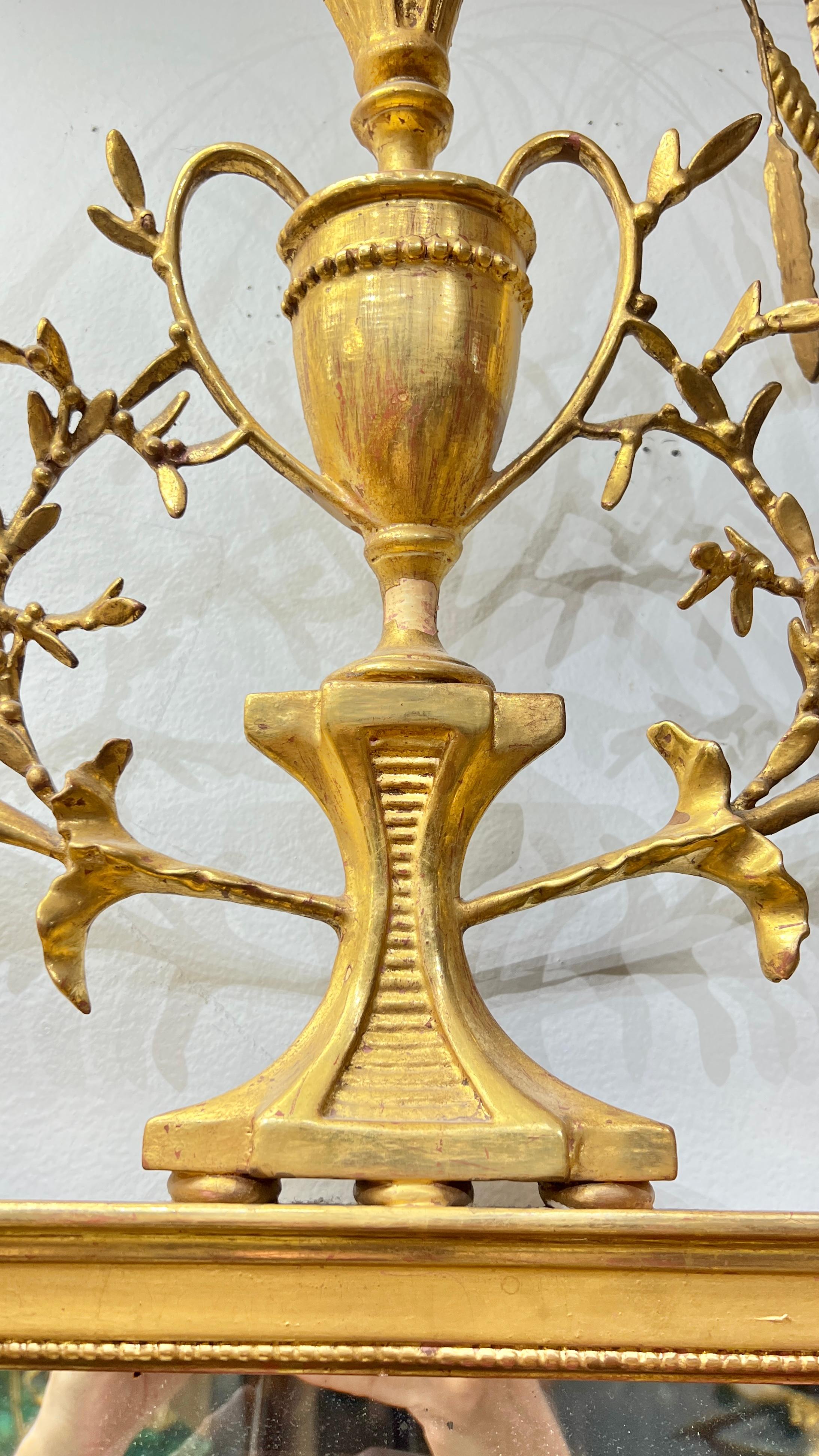 Miroir d'embarcadère en bois doré de style géorgien de Robert Adam en vente 9