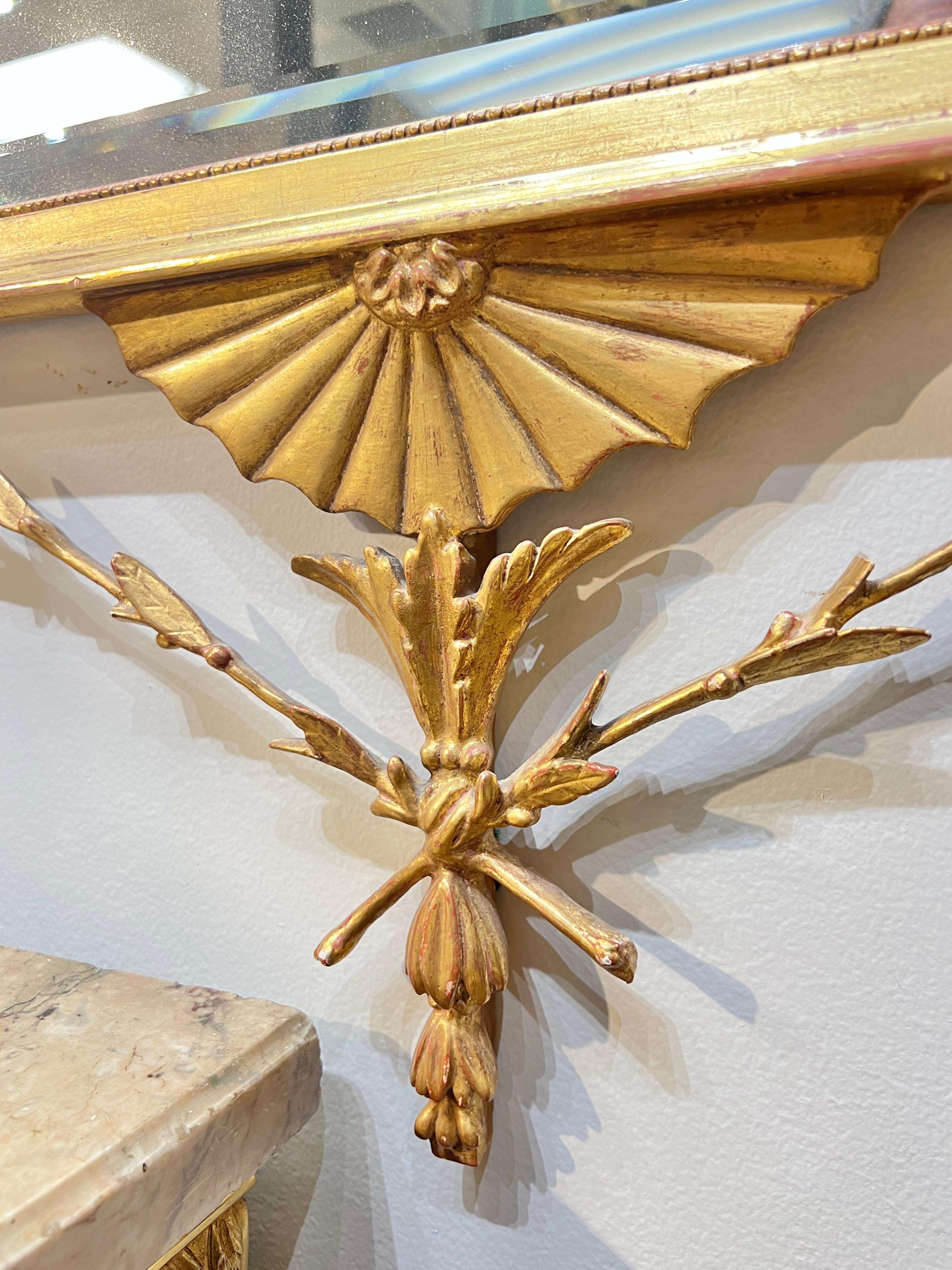 Miroir d'embarcadère en bois doré de style géorgien de Robert Adam en vente 11
