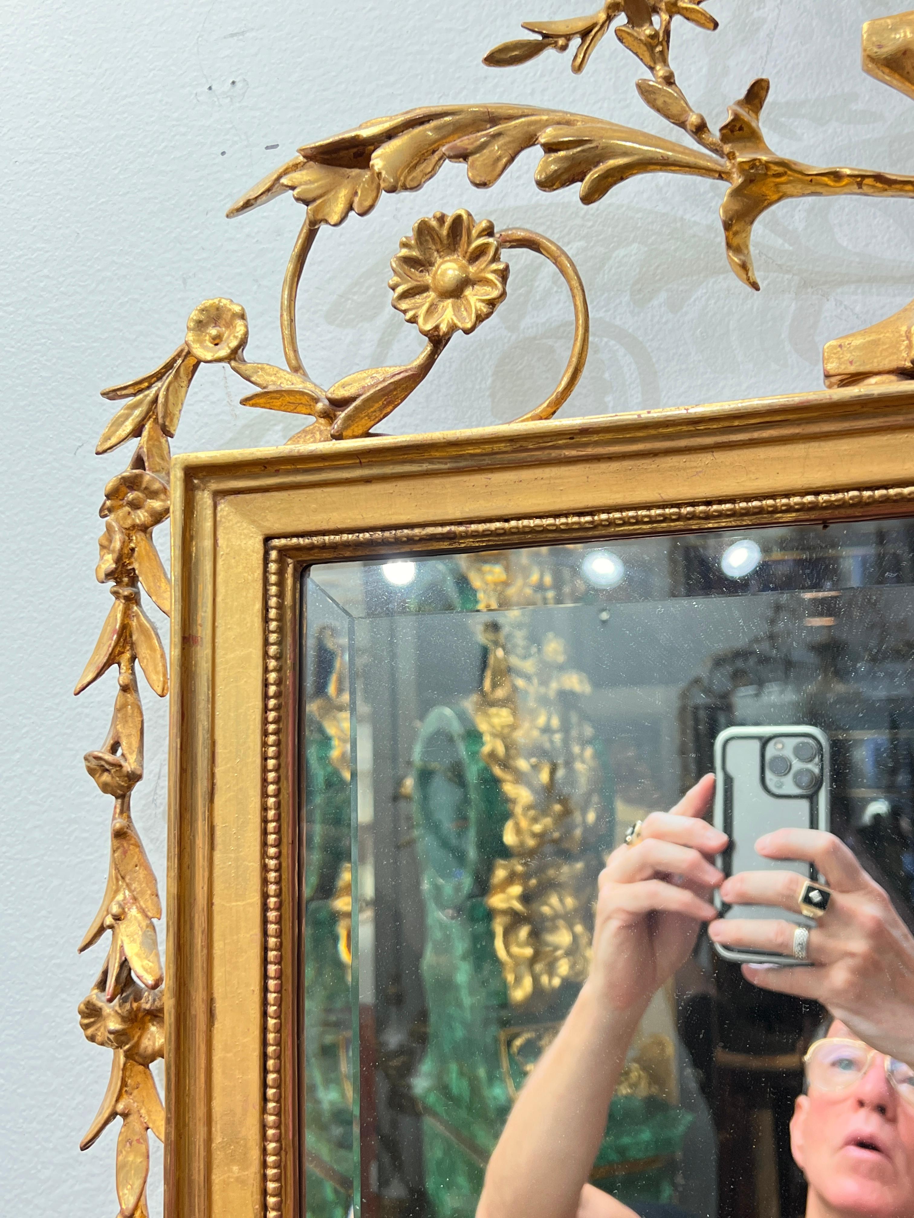 Miroir d'embarcadère en bois doré de style géorgien de Robert Adam Bon état - En vente à New York, NY