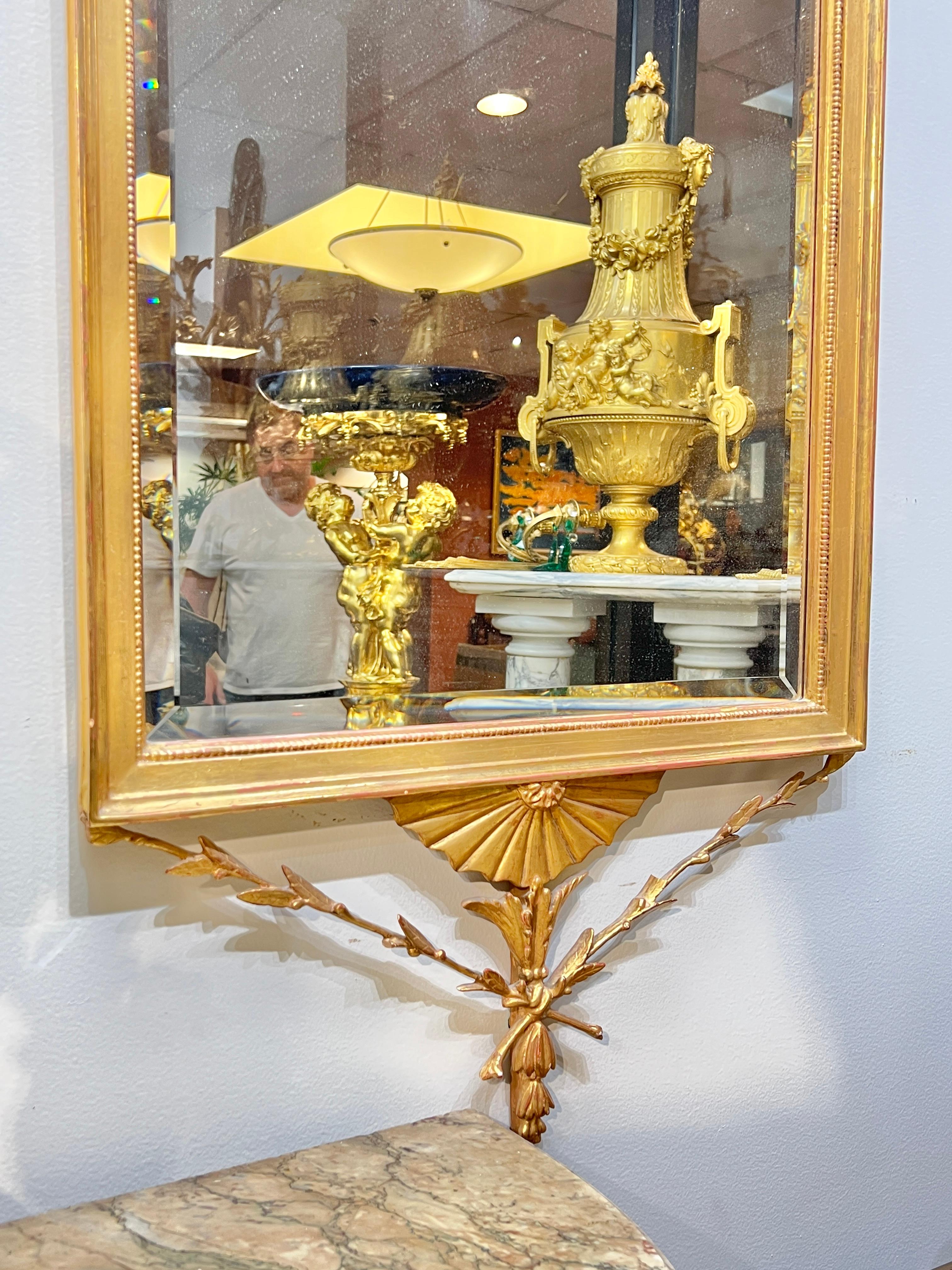 Miroir d'embarcadère en bois doré de style géorgien de Robert Adam en vente 1