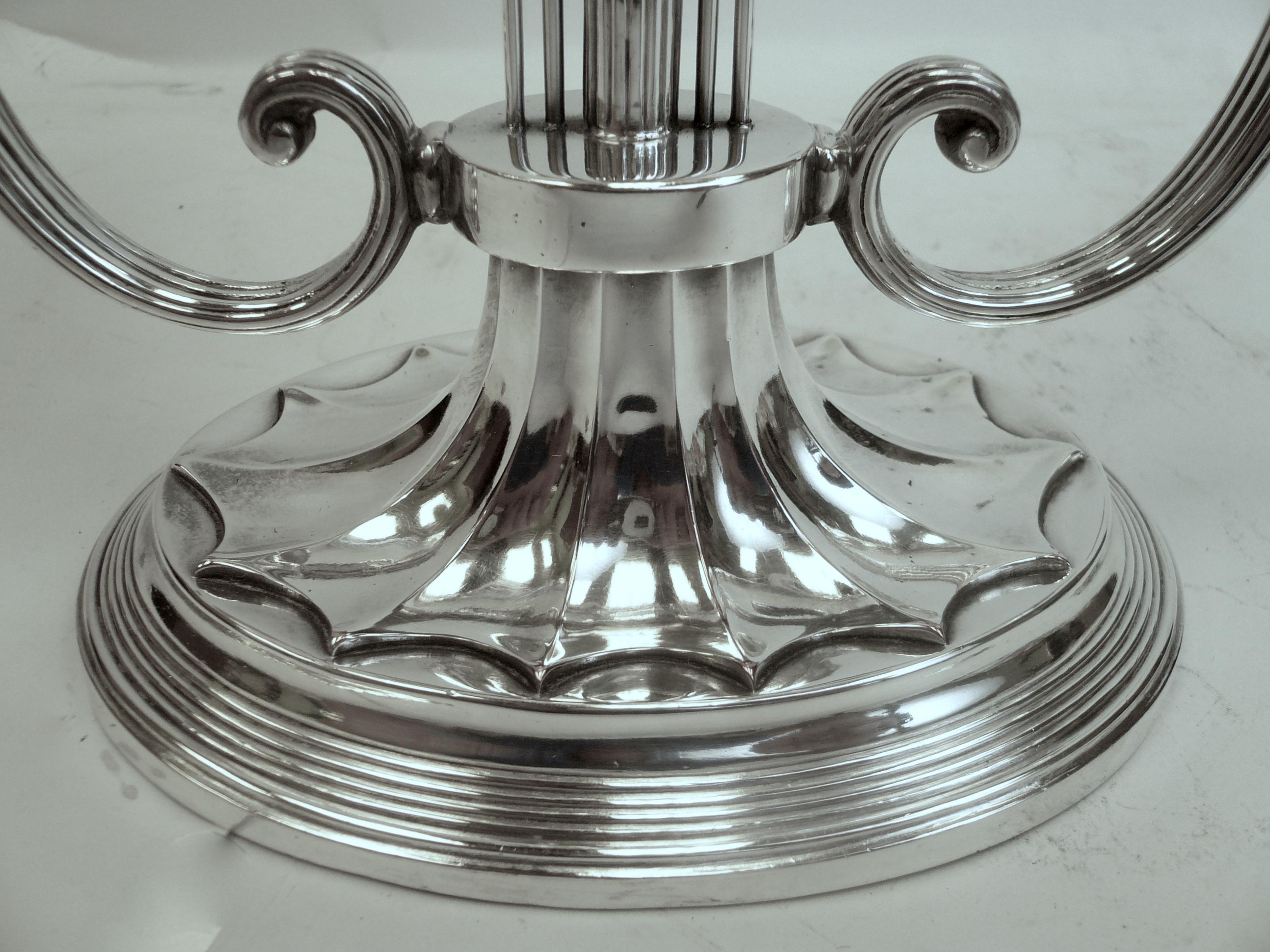 Robert Adam Style Silvered Bronze Table Lamp by E.F. Caldwell 5