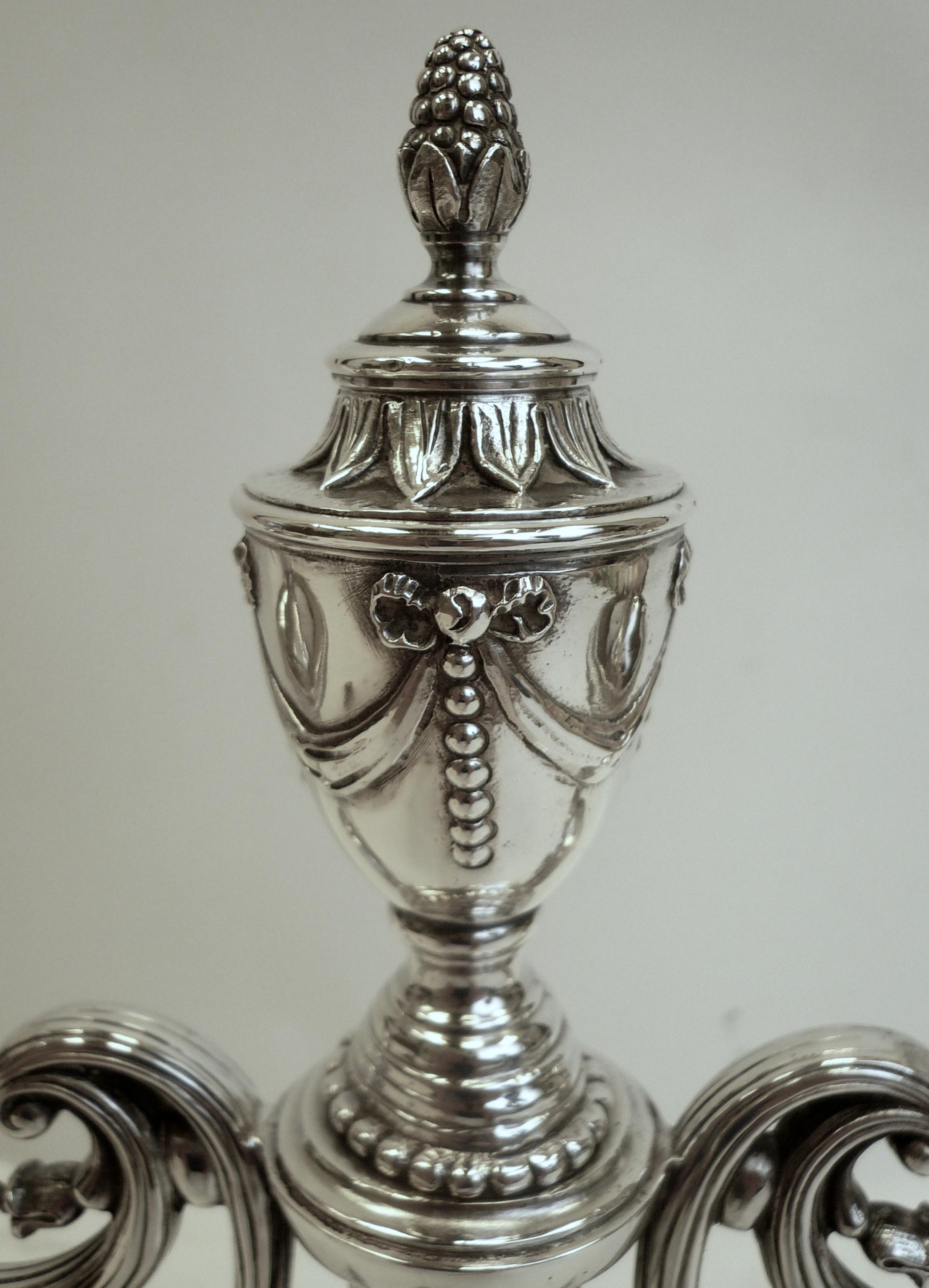 Robert Adam Style Silvered Bronze Table Lamp by E.F. Caldwell 6