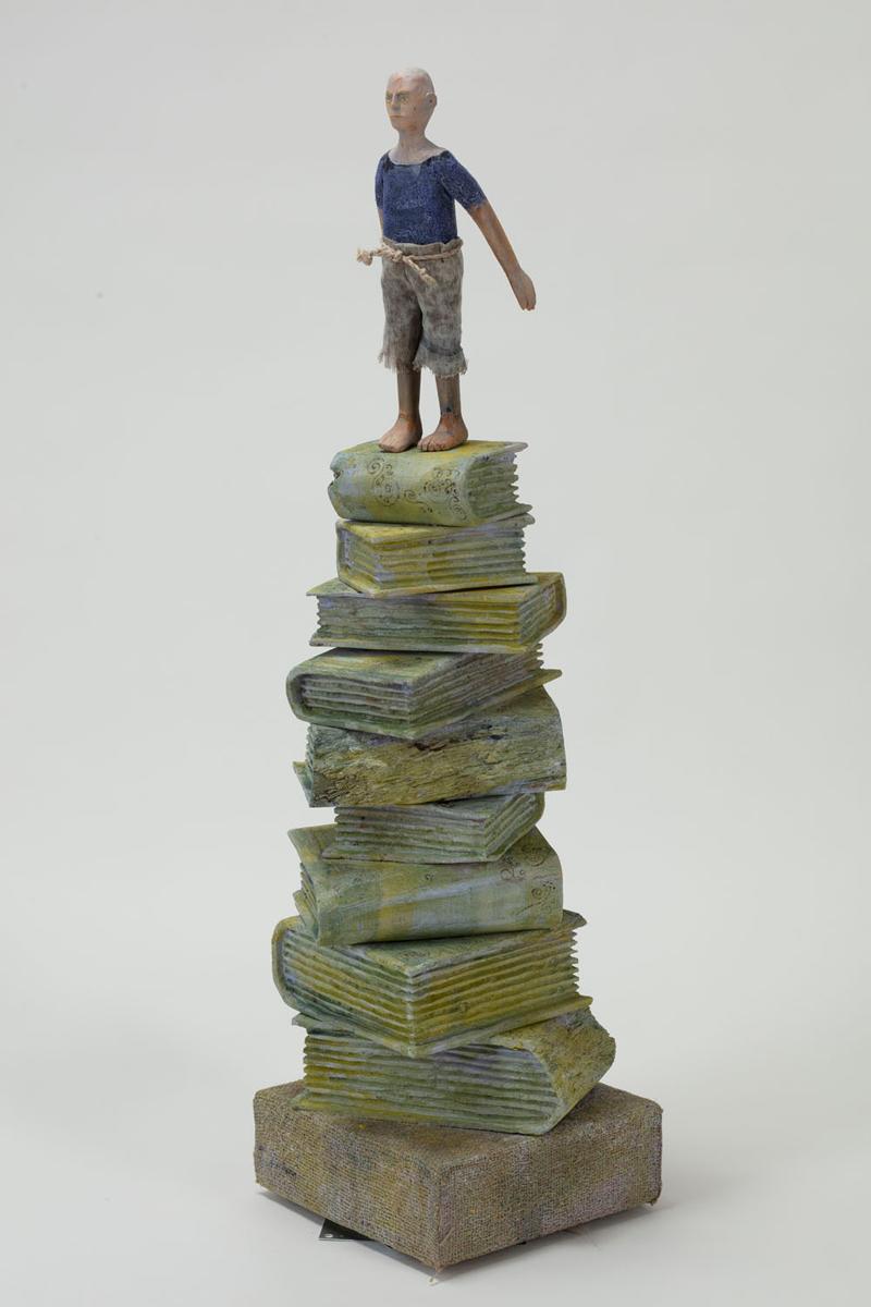 Robert Adams Figurative Sculpture - Book Stack 2