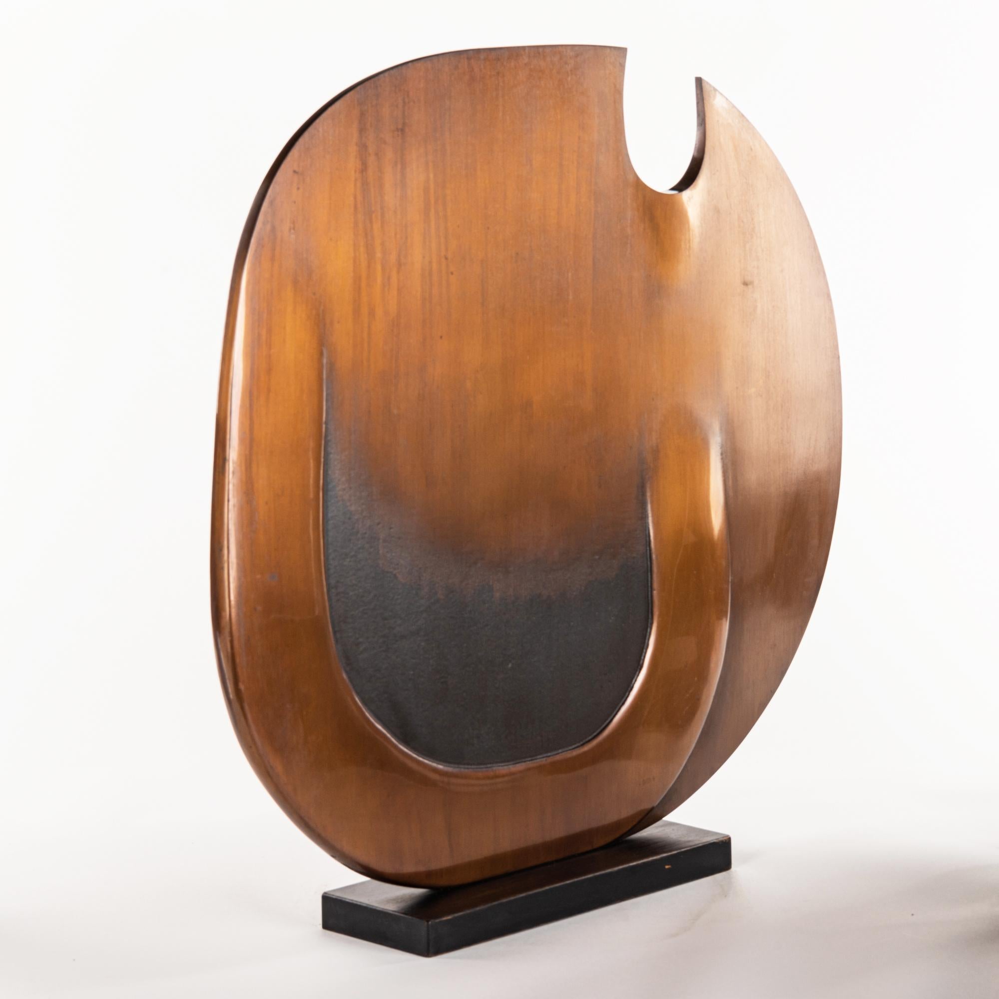 OVOID VARIATION No.1 1980 (Opus 397) - Brown Abstract Sculpture by Robert Adams