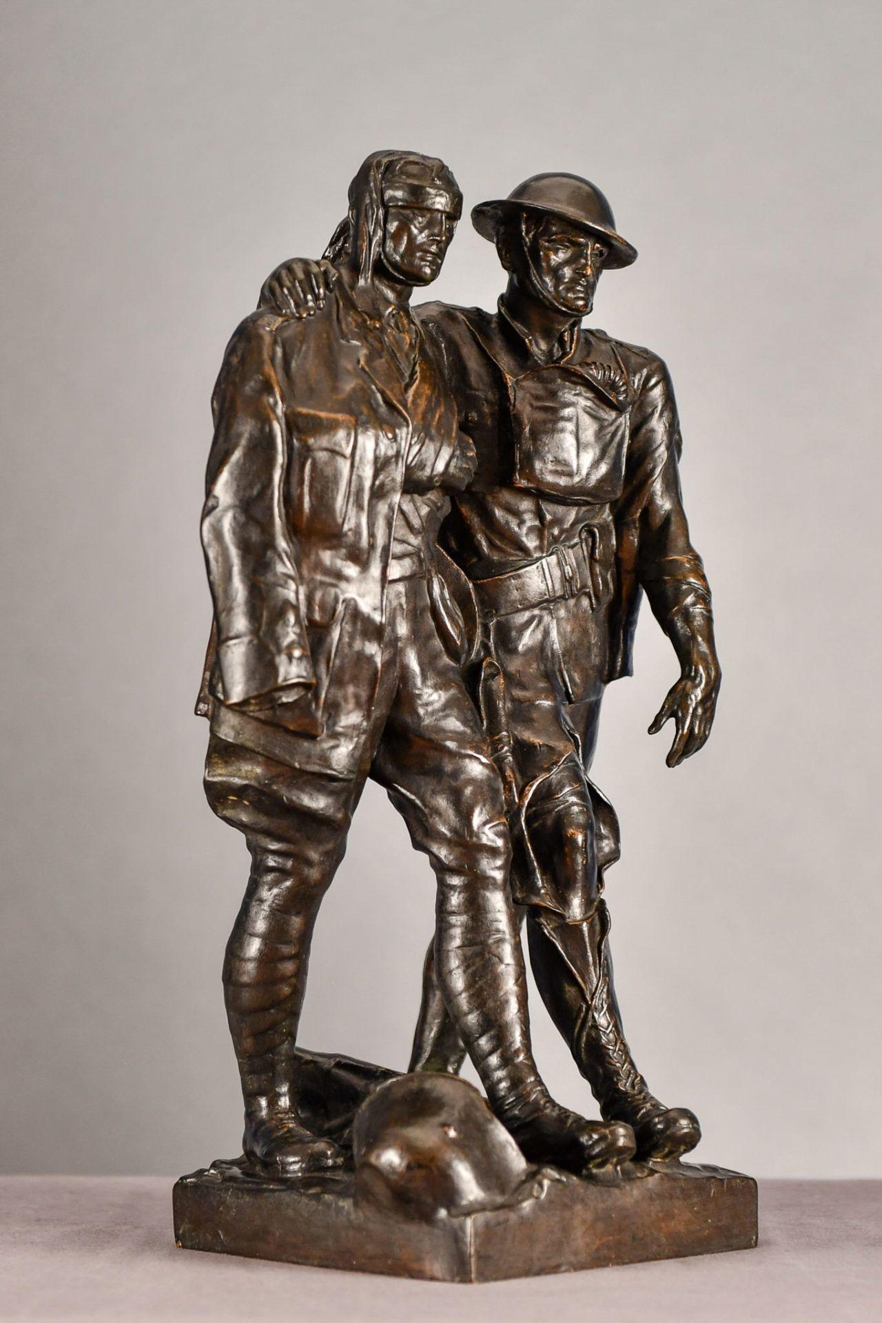 Comrades in Arms (Brothers in Arms), Robert Ingersoll Aitken, Bronze de la Première Guerre mondiale en vente 3