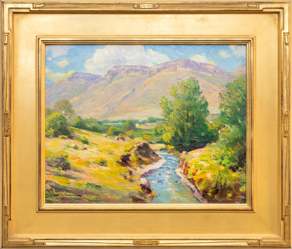 North Table Mountain (Paesaggio vicino a Golden, Colorado), Olio dei primi del Novecento - Painting di Robert Alexander Graham