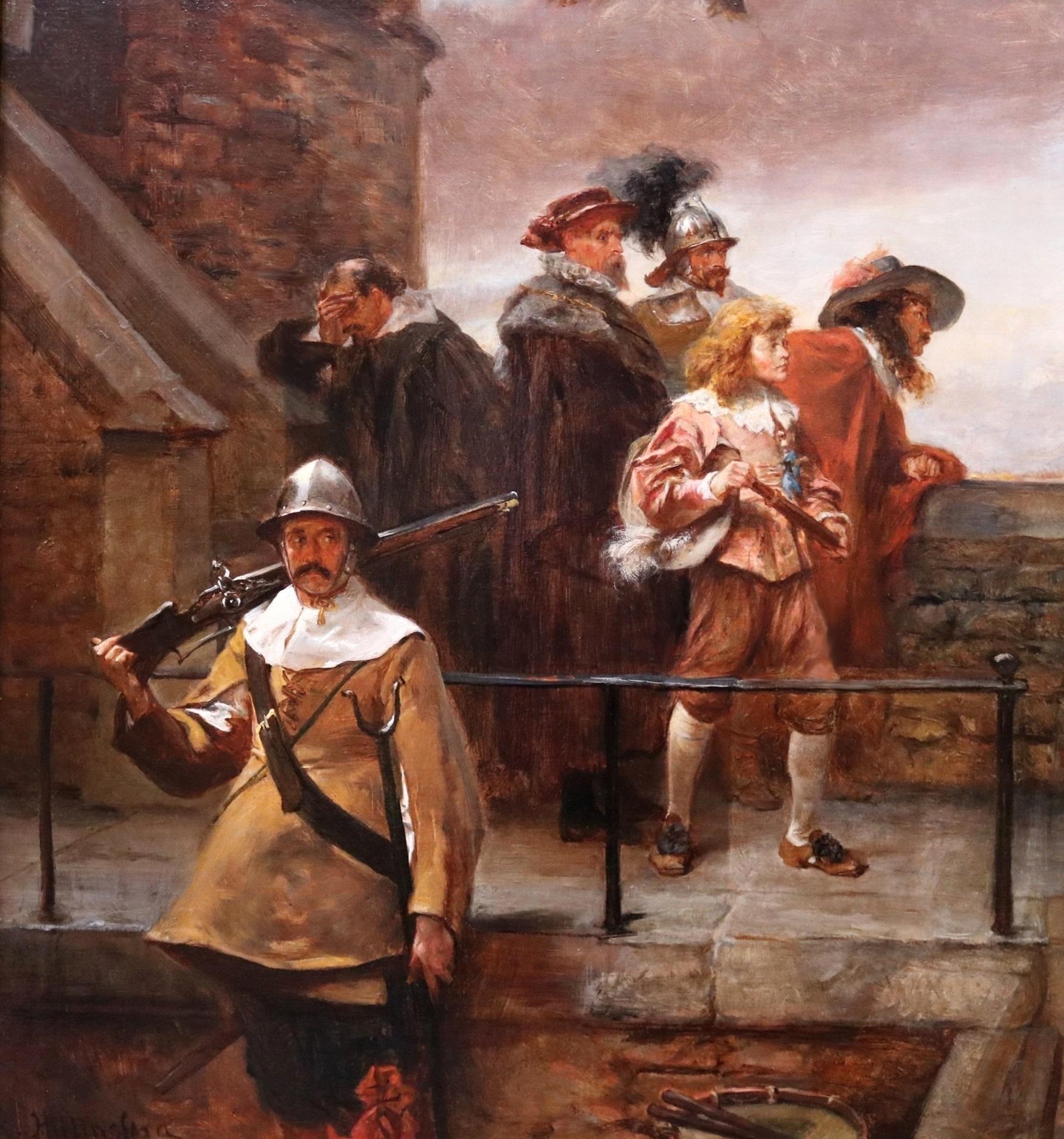 ‘Charles I on the Phoenix Tower’ by Robert Alexander Hillingford. The painting – which depicts the King on the fortified city walls of Chester having just witnessed the rout of his army at the Battle of Rowton Heath – is signed by the artist and