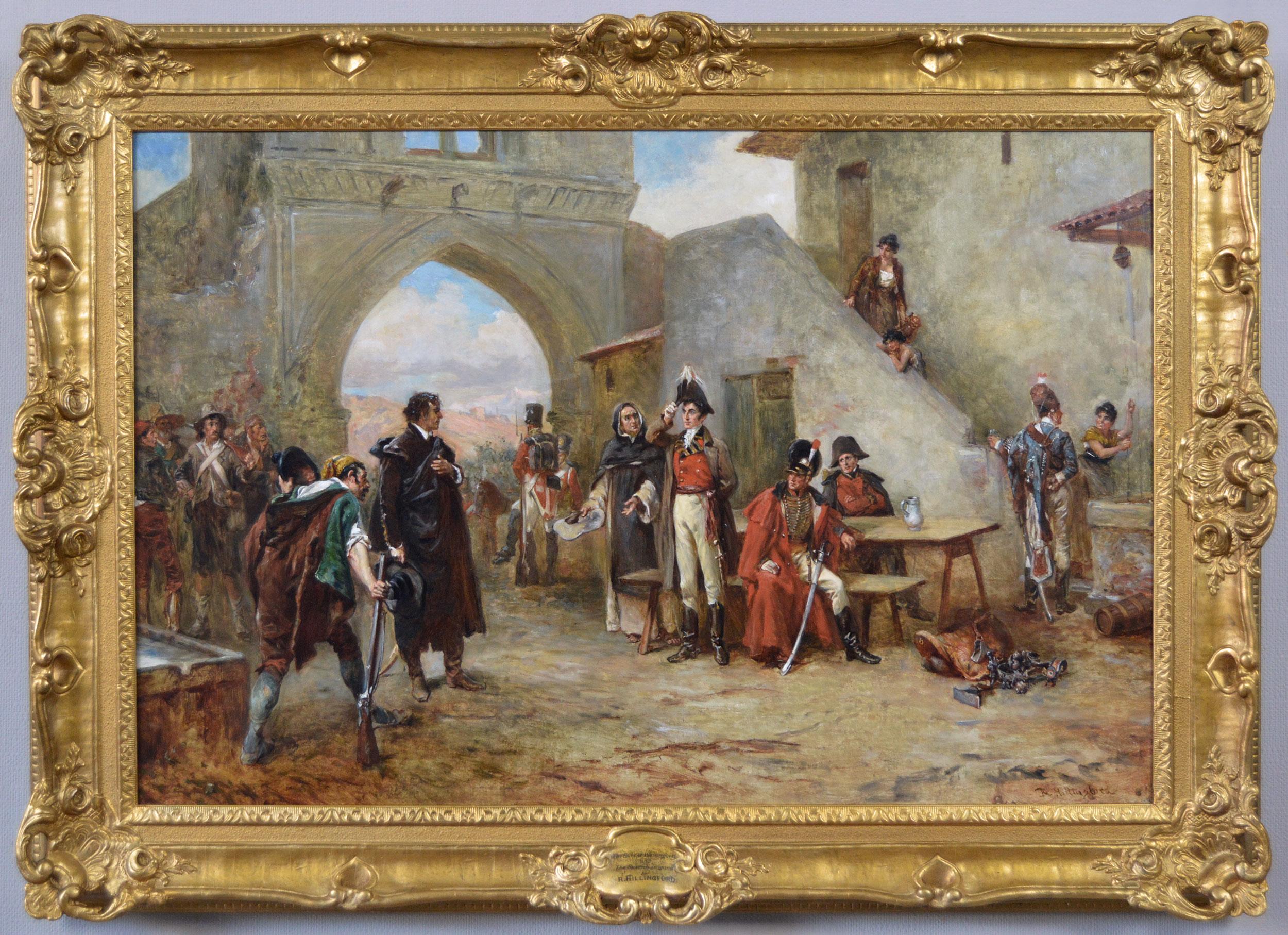 19th Century historical genre oil painting of the Duke of Wellington