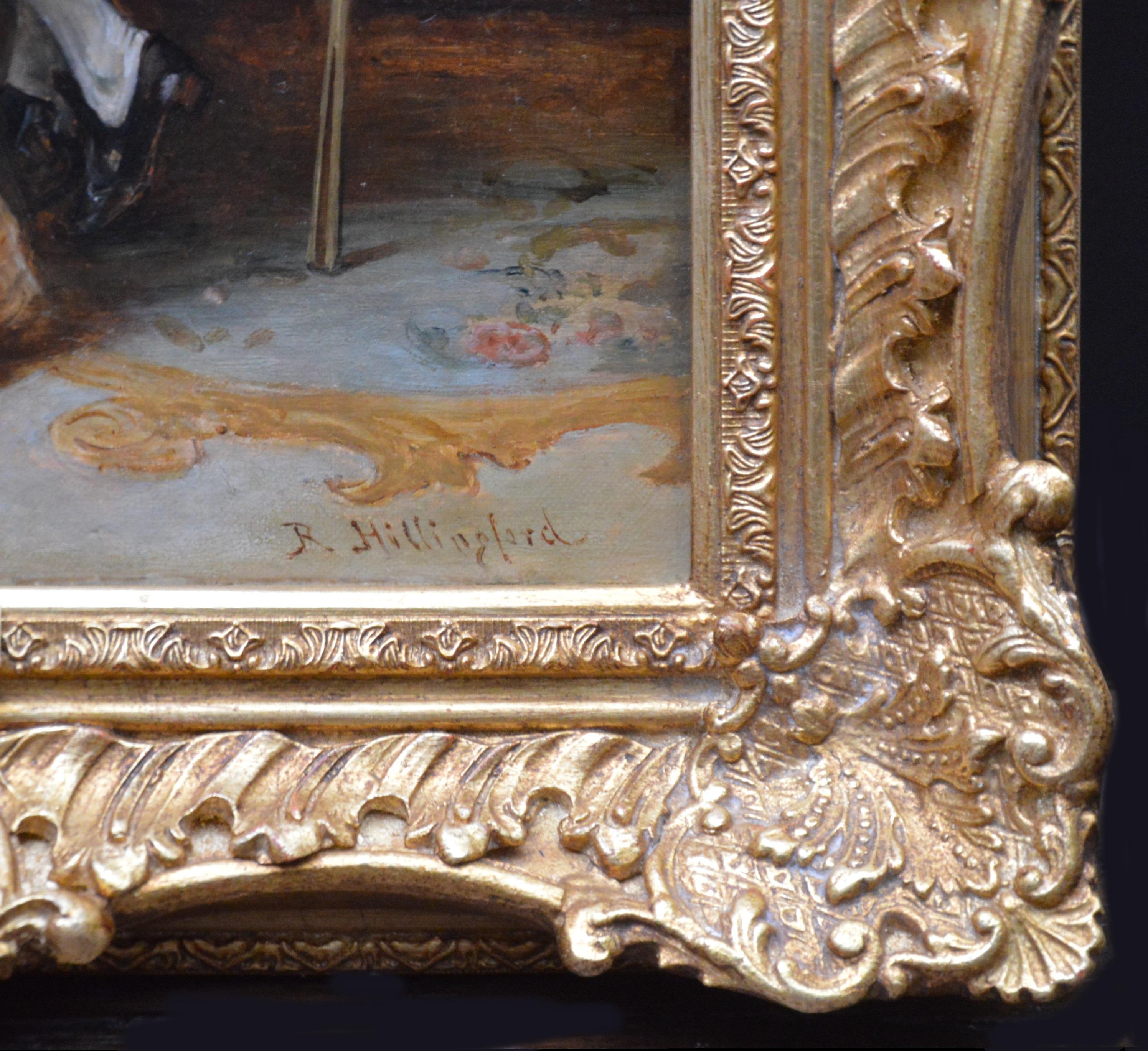 A Break in the Game - 19th Century Oil Painting of Snooker & Billiards History 5
