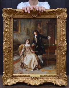 A Break in the Game - 19th Century Oil Painting of Snooker & Billiards History