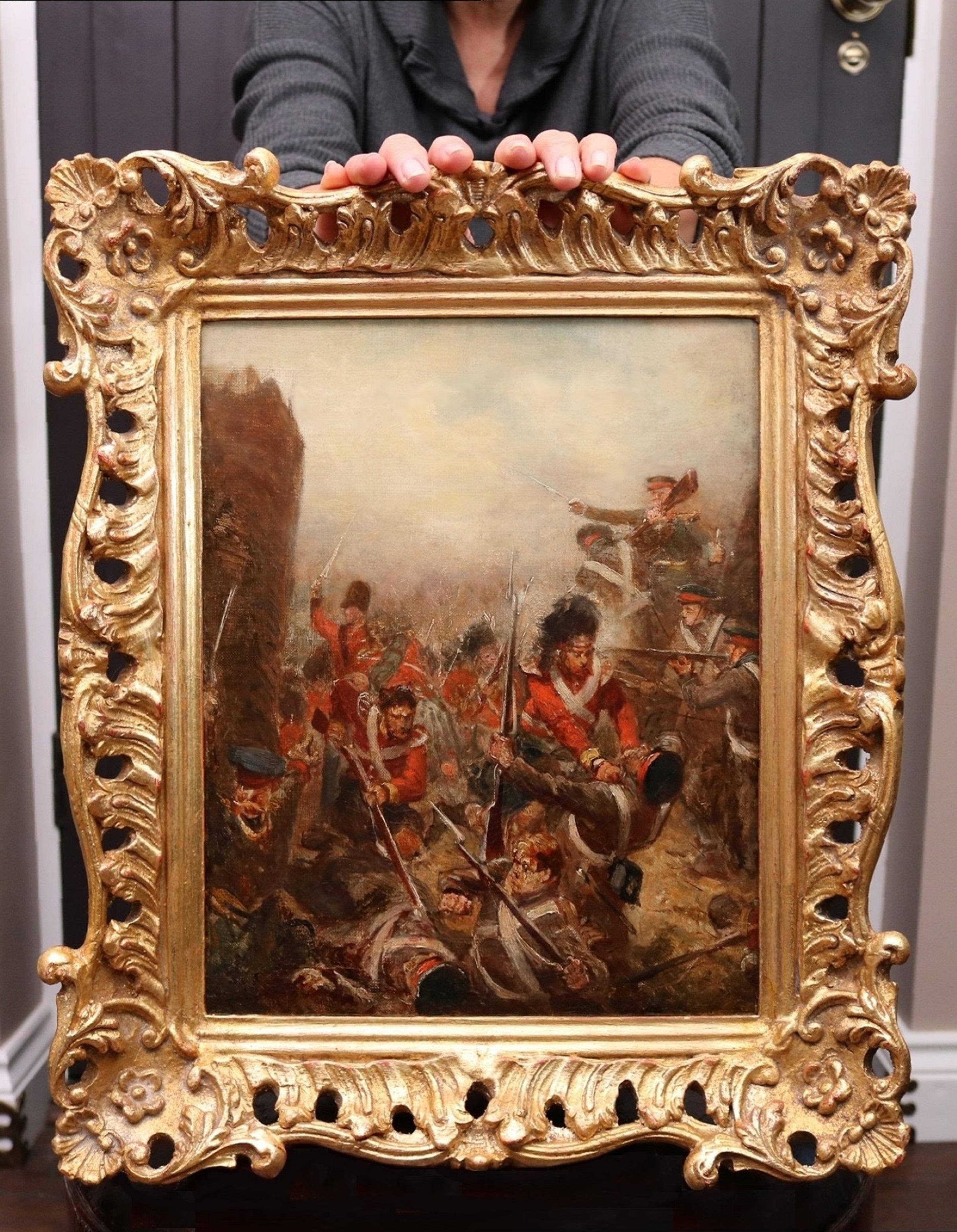 Advance of the Black Watch - Peinture à l'huile du 19e siècle - Scène de bataille de guerre de Crimée - Painting de Robert Alexander Hillingford