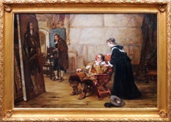 An Awful Deed - 19th Century Oil Painting of Oliver Cromwell & Van Dyke Portrait